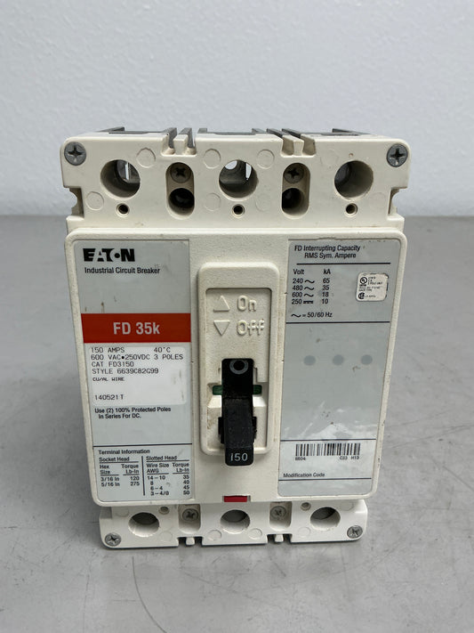 Used Eaton FD3150 3 Pole, 150 Amps, 600 Volts