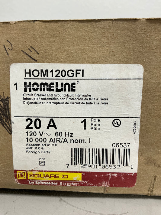 New Square D HOM120GFI 1 Pole, 20 Amps, 120 Volts