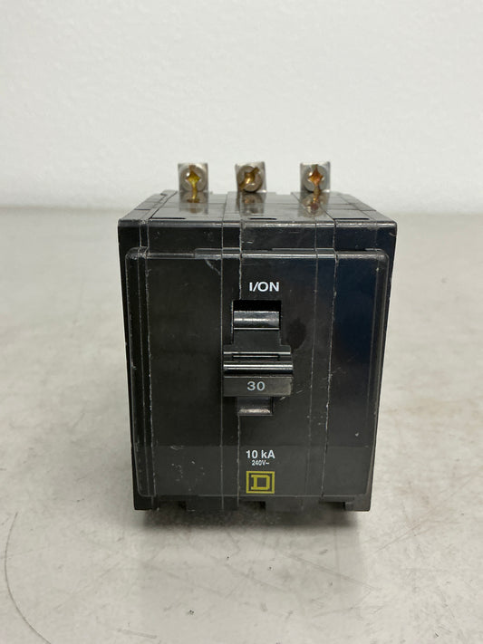 Used Square D QOB330 3 Pole, 30 Amps, 240 Volts