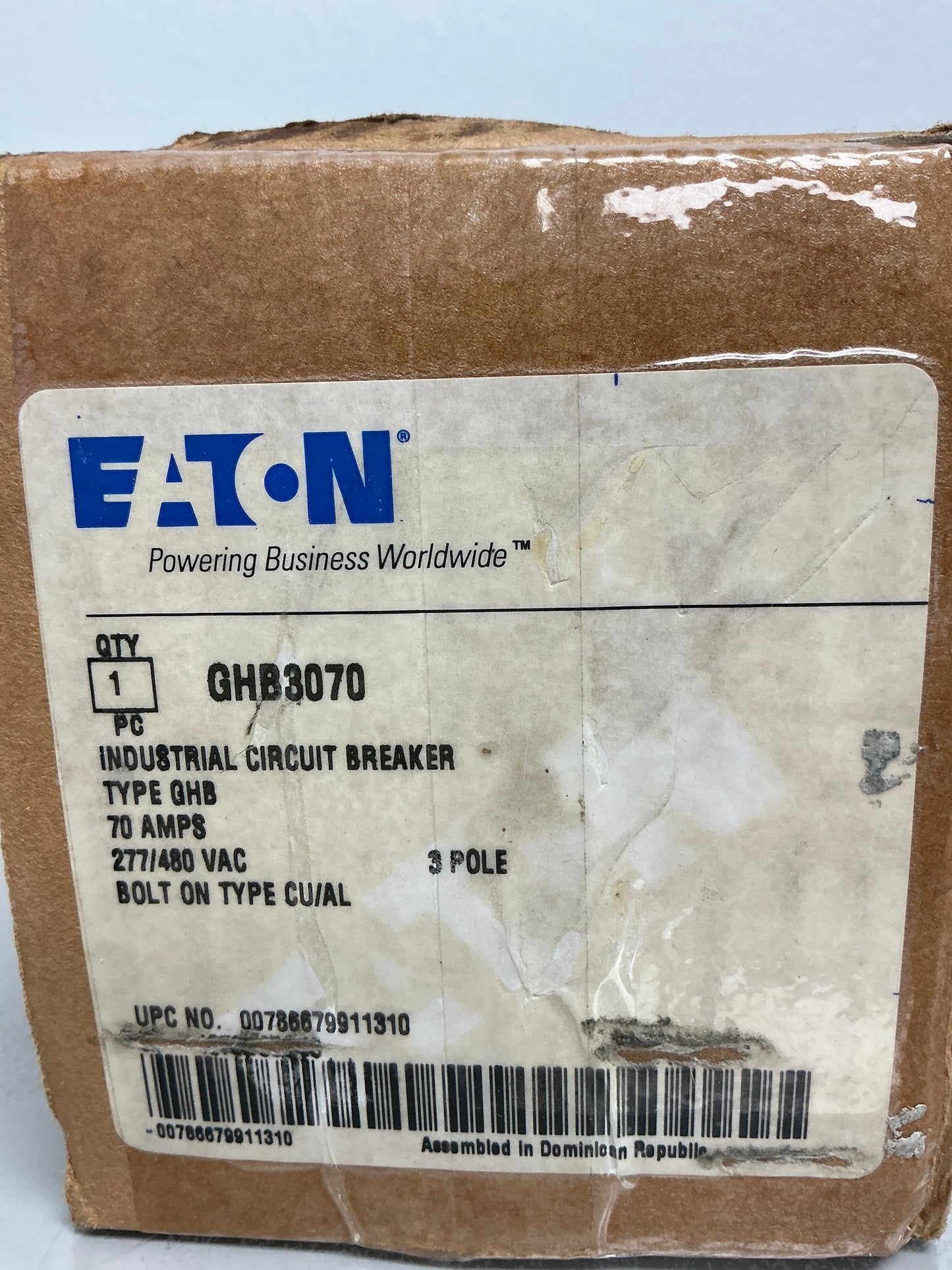 New GHB3070 3Pole, 70 Amps, 480 Volts