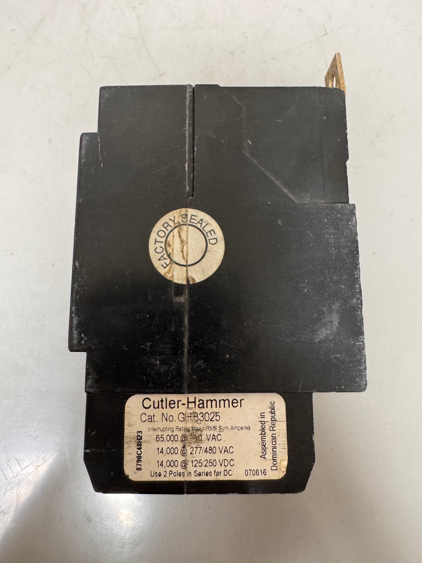 Used Cutler Hammer GHB3025 25 Amp, 3 Pole, 480 Volt Breaker