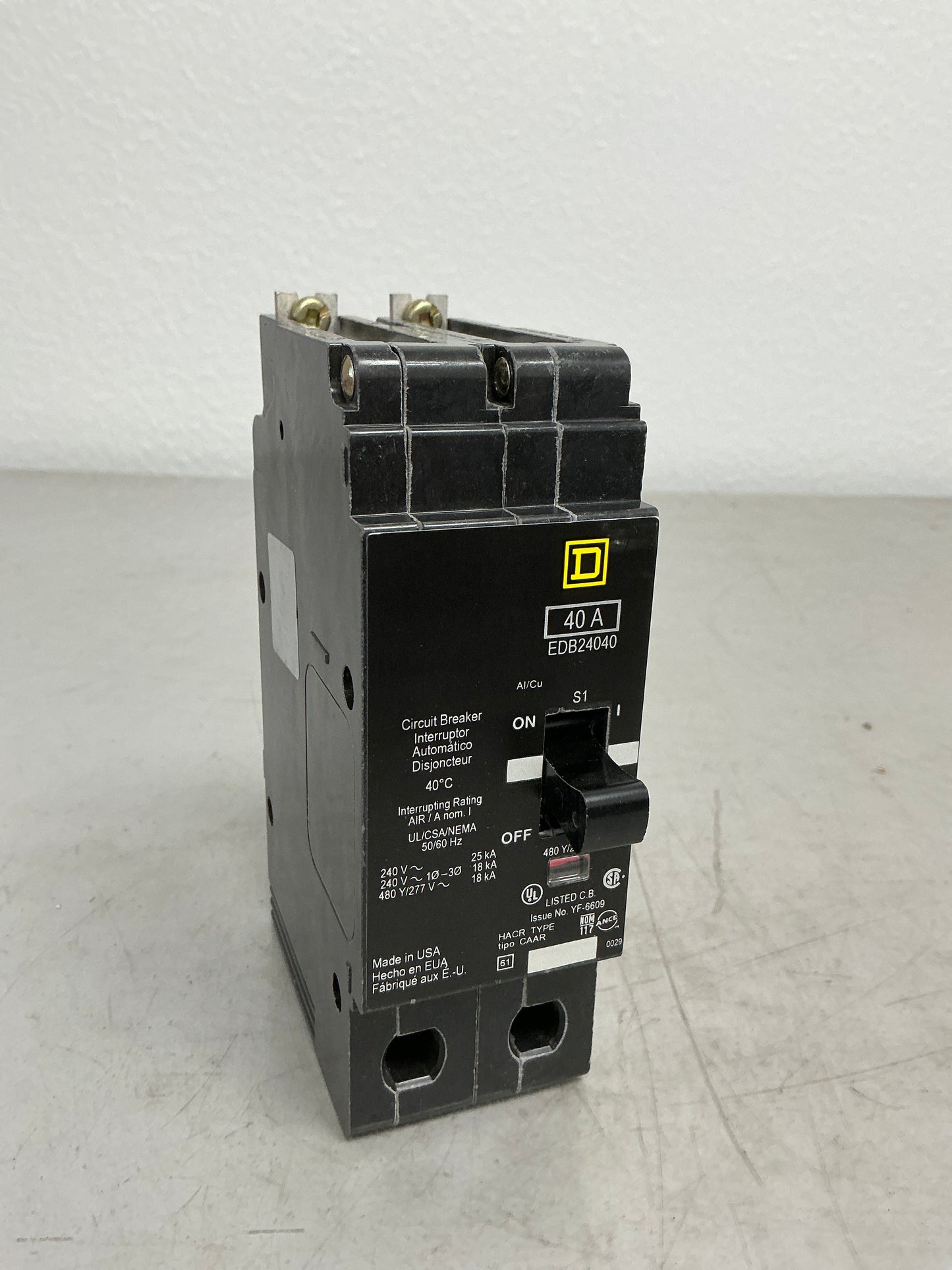 New Square D EDB24040 2 Pole, 40 Amps, 480 Volts