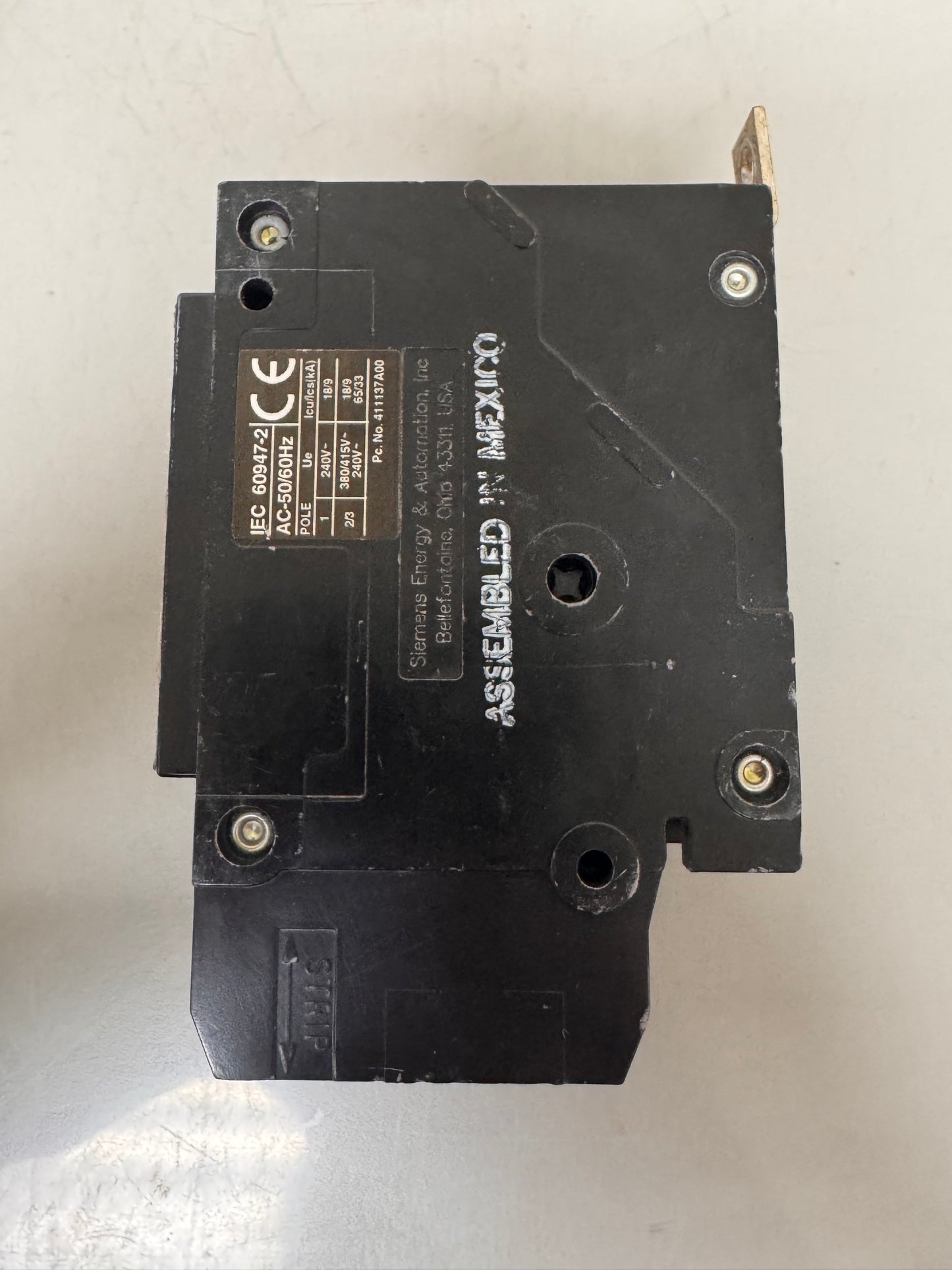 Used Siemens BQD325 25 Amp, 3 Pole, 480 Volt Breaker