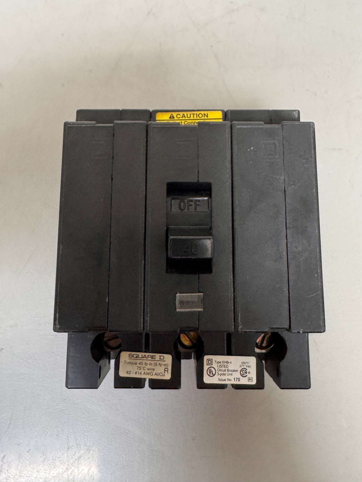 New Square D EHB34040 40 Amp, 3 Pole, 480 Volt Breaker