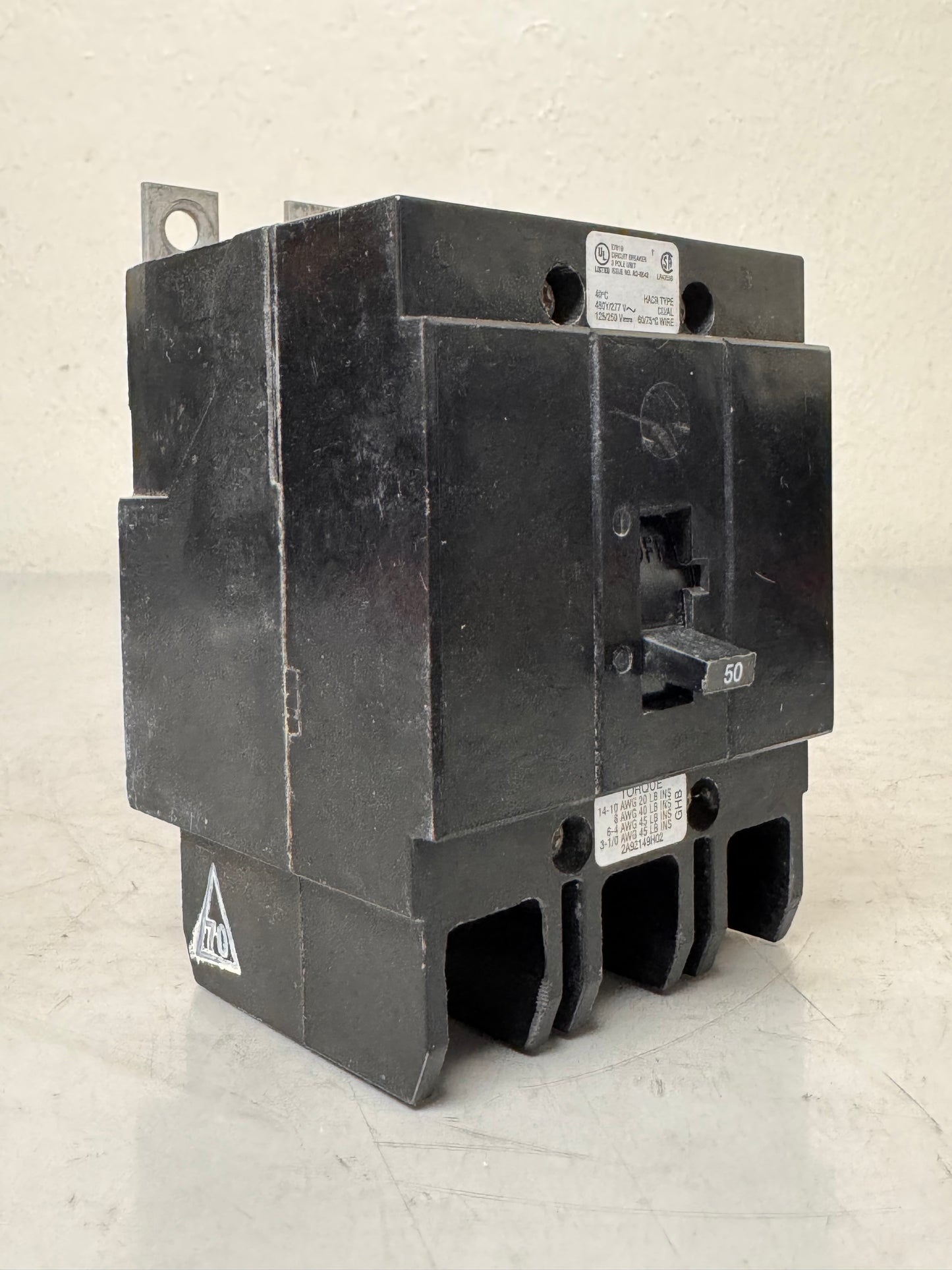 Used Eaton GHB3050 50 Amp, 3 Pole, 480 Volt Breaker