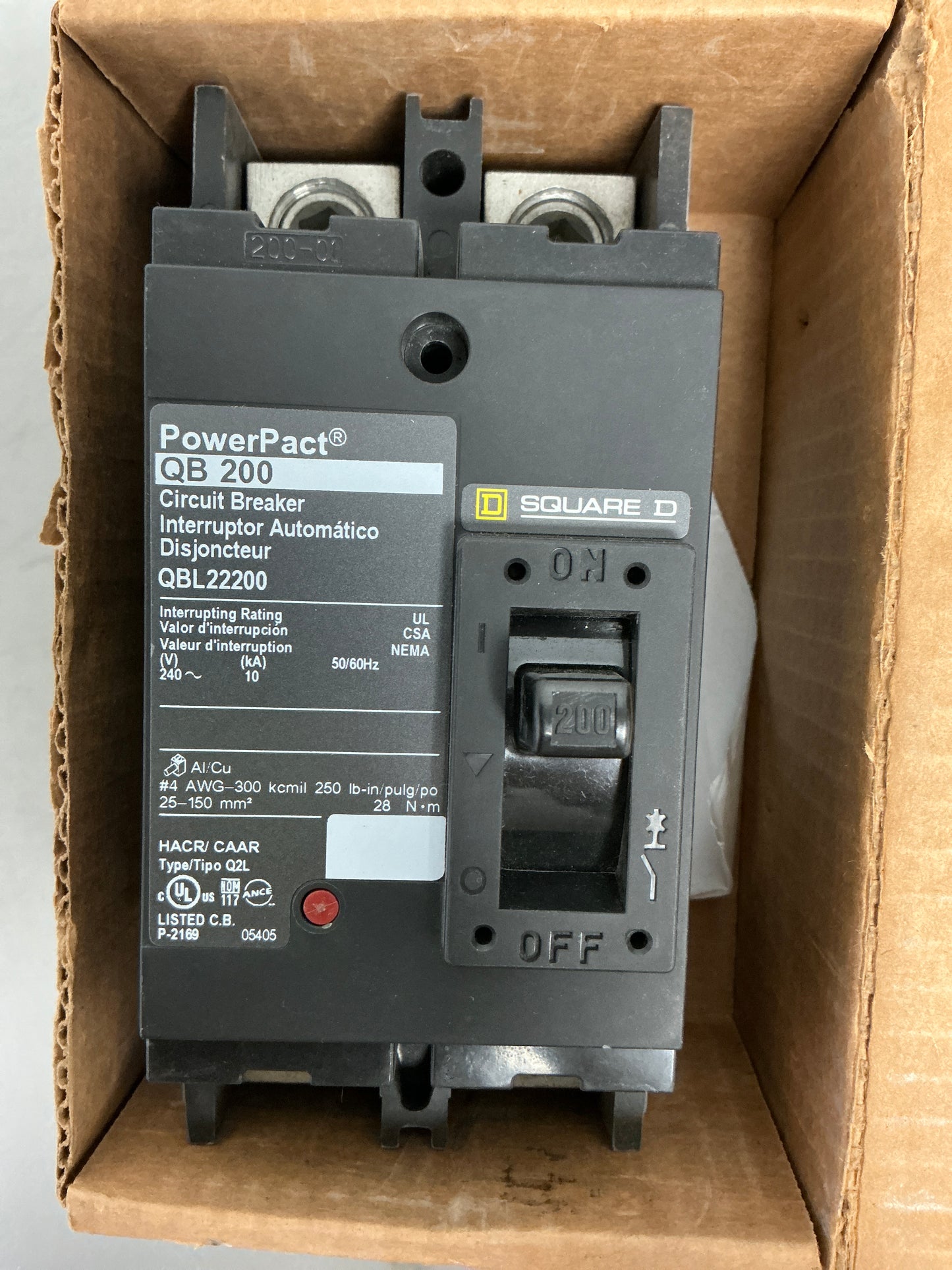 New Square D QBL22200 2 Pole, 200 Amps, 240 Volts
