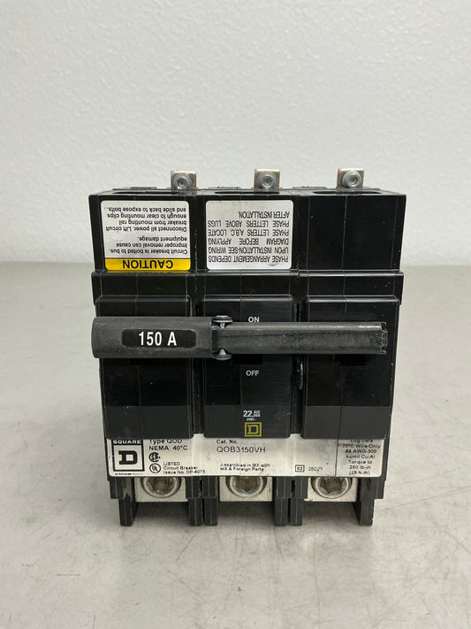 Used Square D QOB3150VH 3 Pole, 150 Amps
