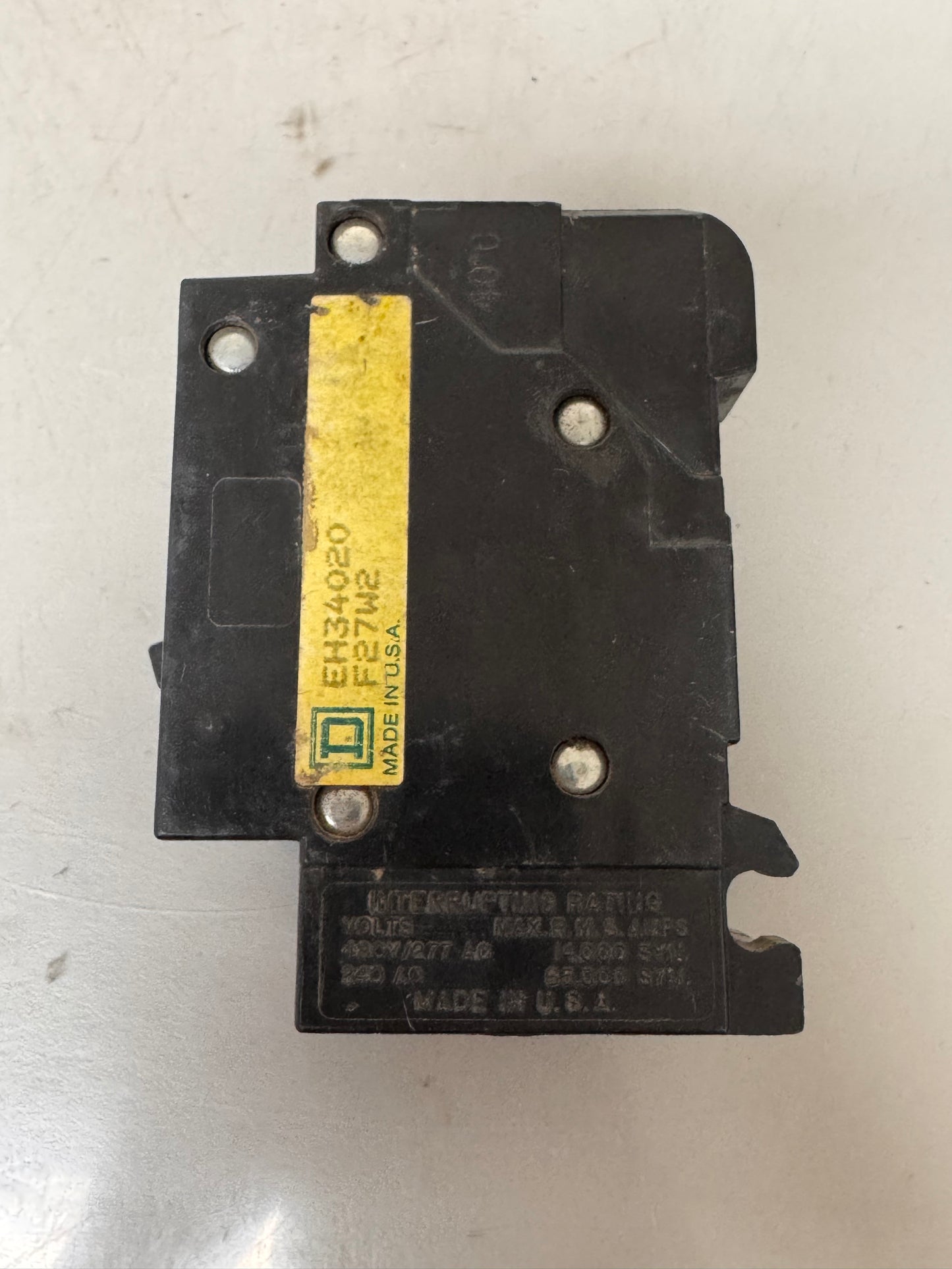 Used Square D EH34020 20 Amp, 3 Pole, 480 Volt Breaker