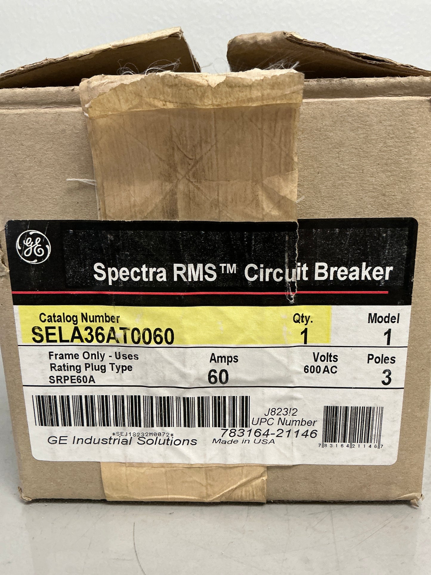 New SELA36AT0060 3 Pole, 60 Amps, 600 Volts