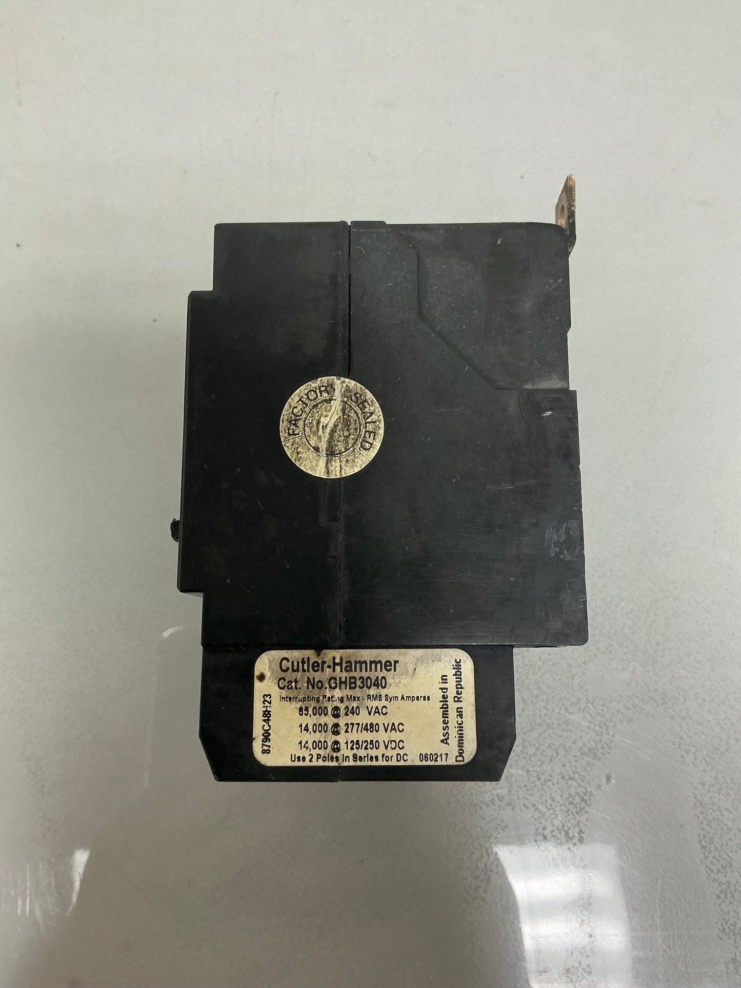 Used Eaton GHB3040 40 Amp, 3 Pole, 480 Volt Breaker