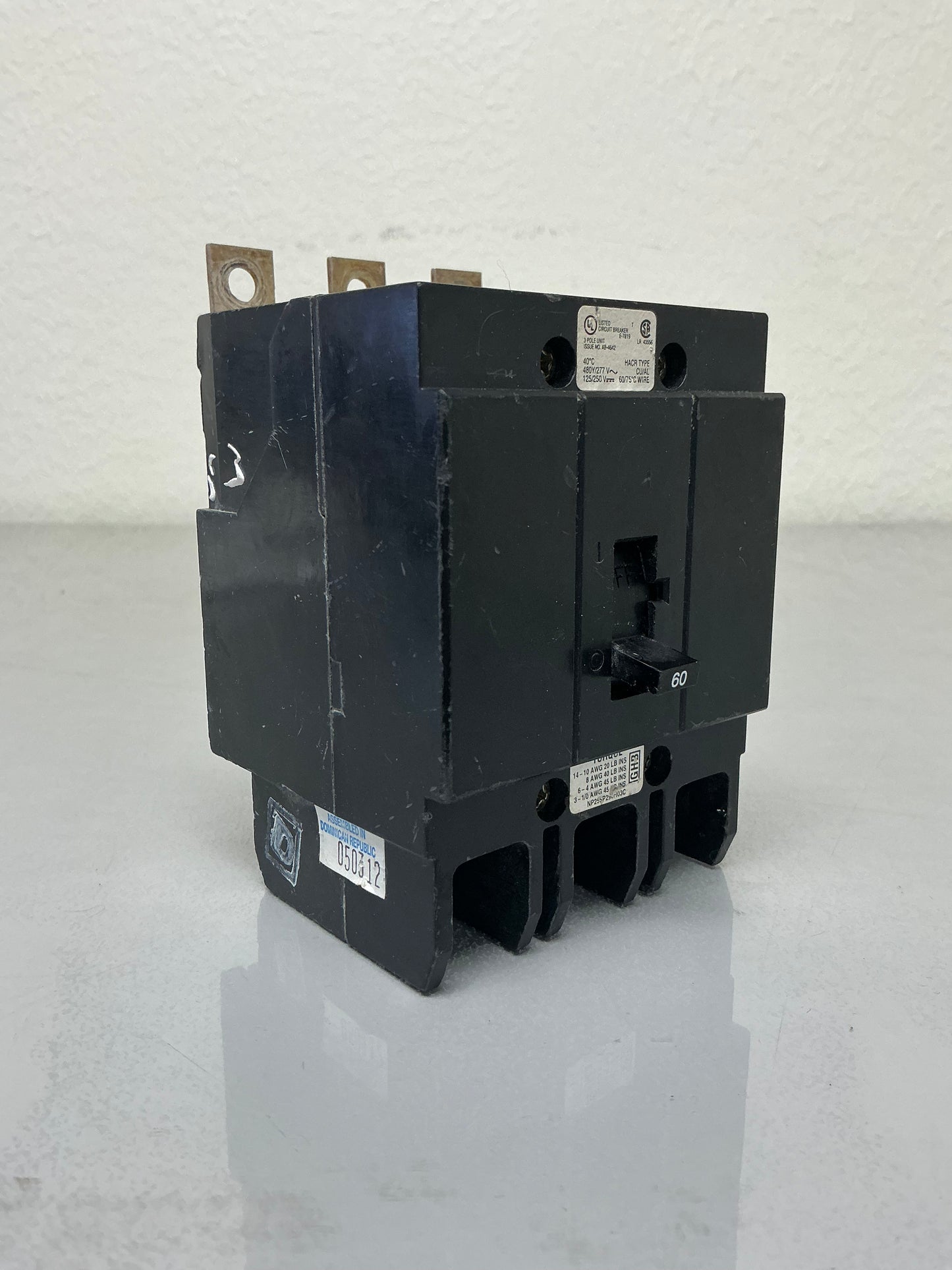 Used Eaton GHB3060 60 Amp, 3 Pole, 480 Volt Breaker