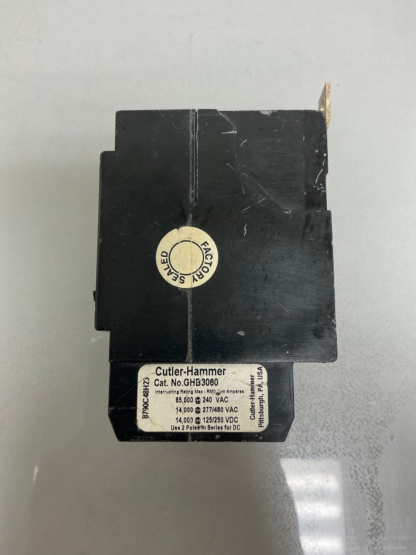 Used Eaton GHB3060 60 Amp, 3 Pole, 480 Volt Breaker