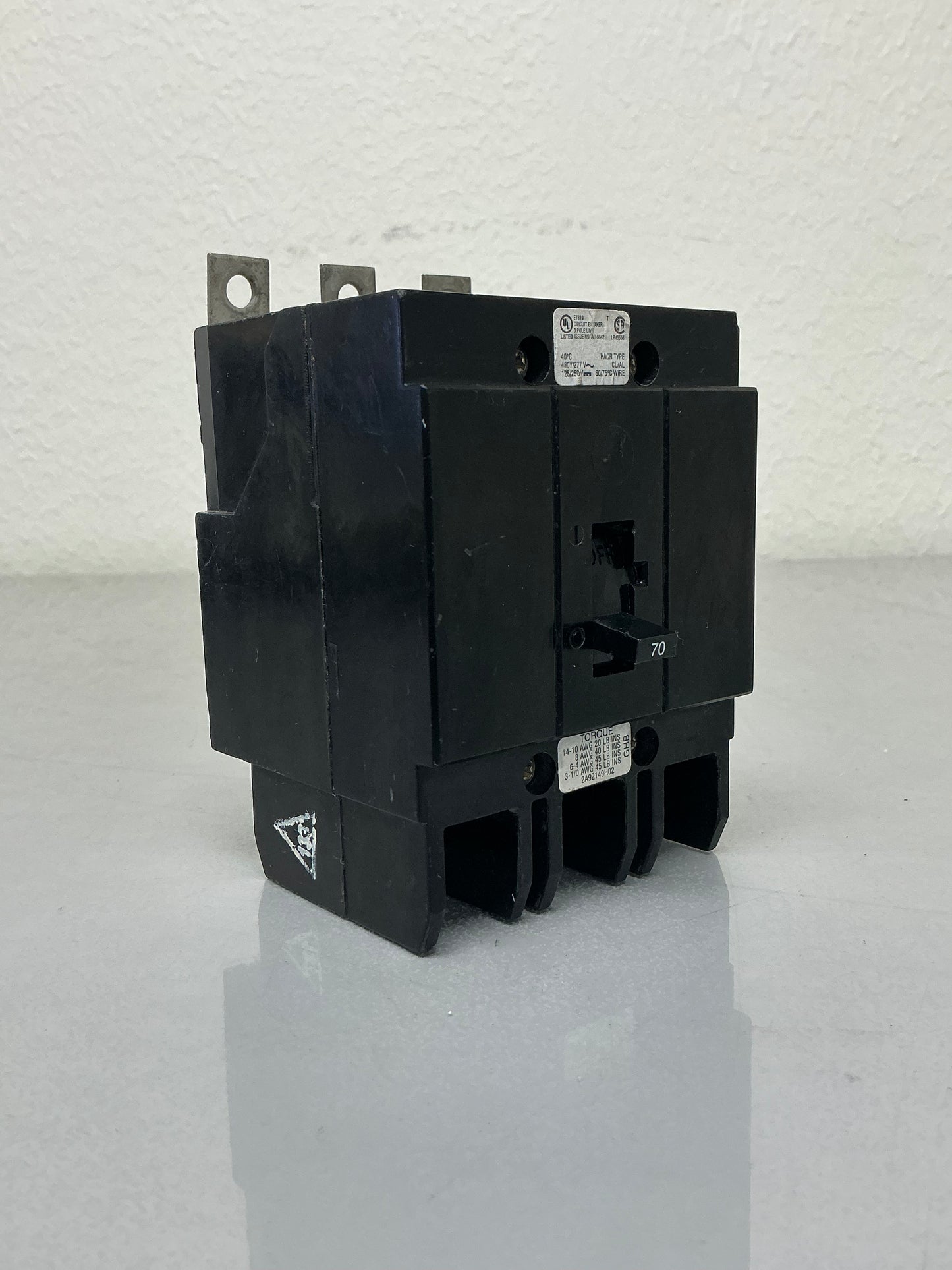 Used Eaton GHB3070 70 Amp, 3 Pole, 480 Volt Breaker
