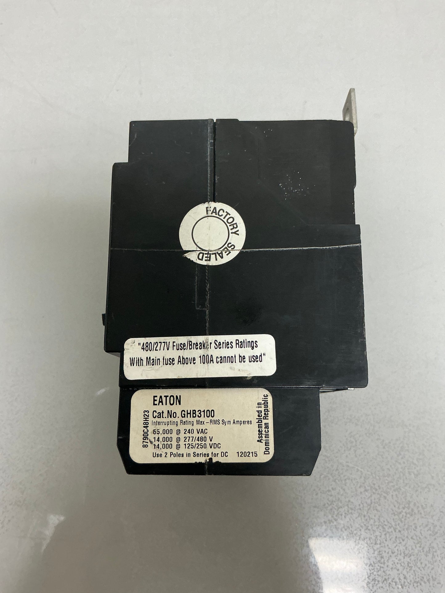 Used Eaton GHB3100 100 Amp, 3 Pole, 480 Volt