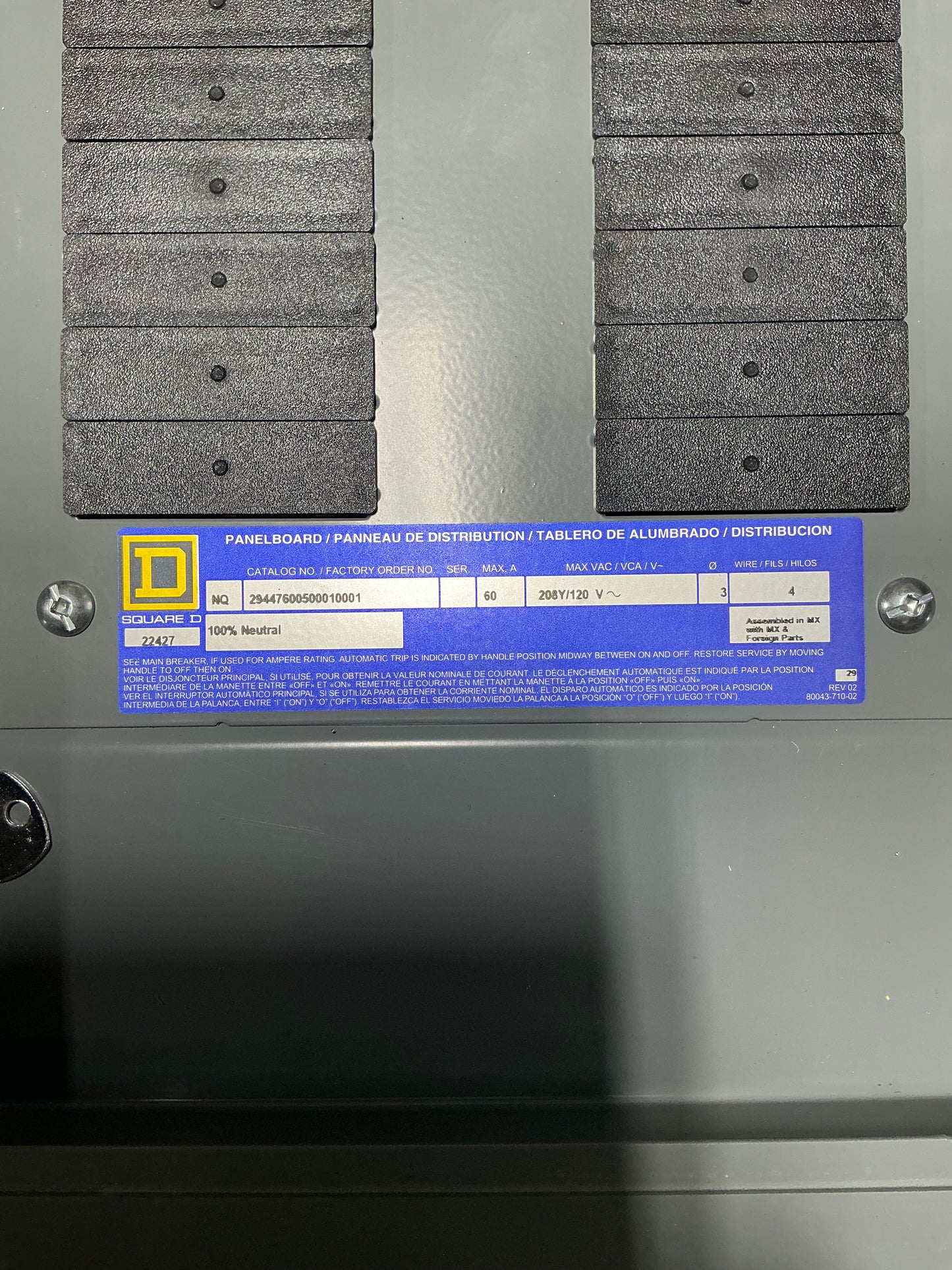 New Surplus Square D 60 Amp, 240 Volt, 30 Circuit, Main Breaker, Indoor Panel