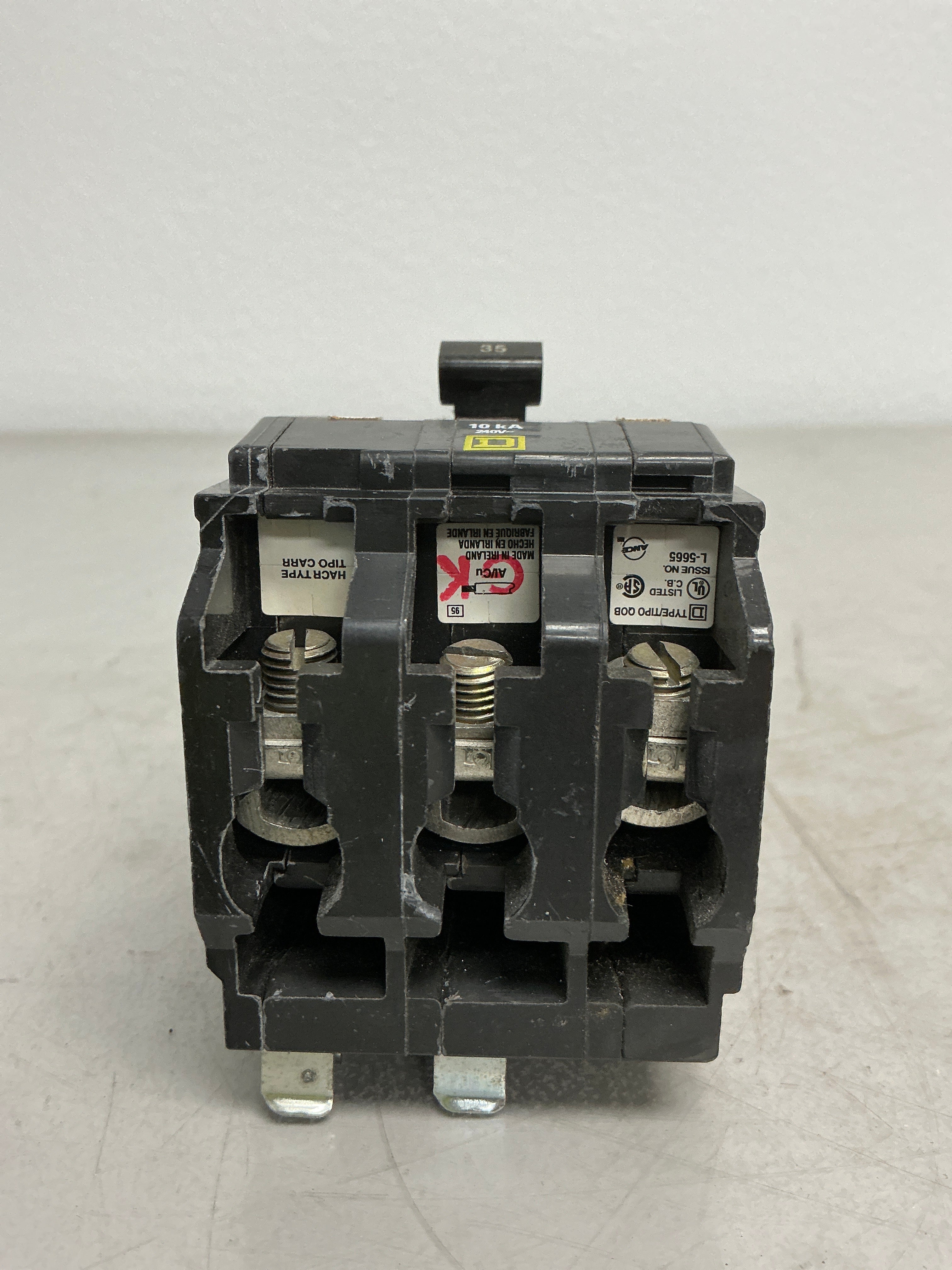 Used Square D QOB335 3 Pole, 35 Amps, 240 Volts
