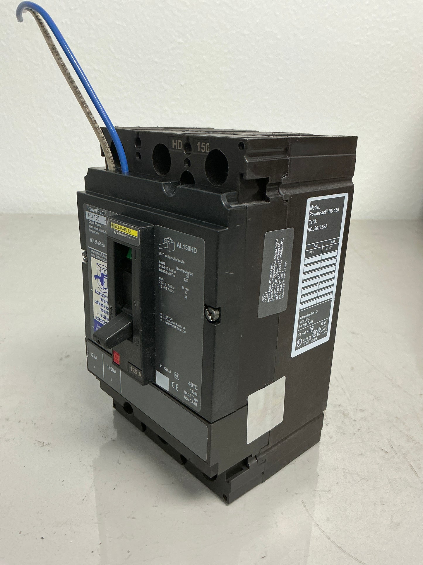 Used Square D HDL36125SA 3 Pole, 125 Amps, 600 Volts