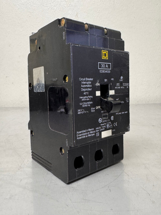 Used Square D EDB34030 30 Amp, 3 Pole, 480 Volt Breaker