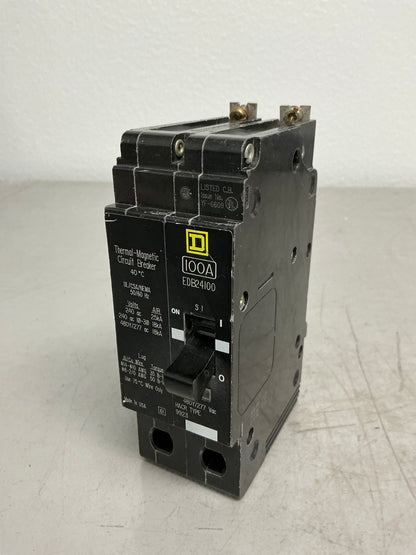 Used Squared D EDB24100 2 Pole, 100 Amps, 480 Volts