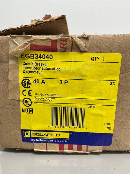 *CHIPPED* NEW EGB34040 3 Pole, 40 Amps, 480 Volts