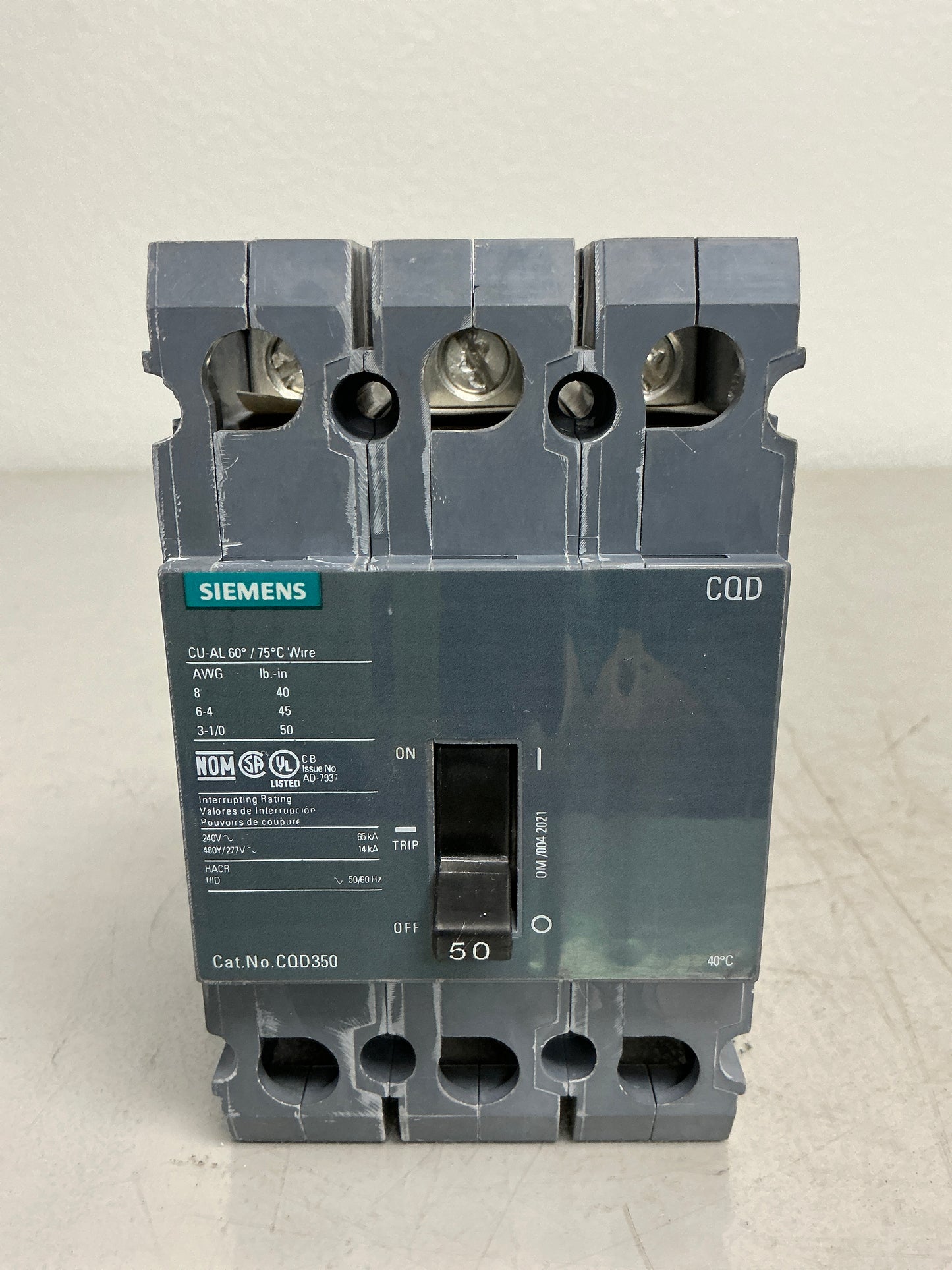 Used Siemens CQD350 50 Amps 3 Pole