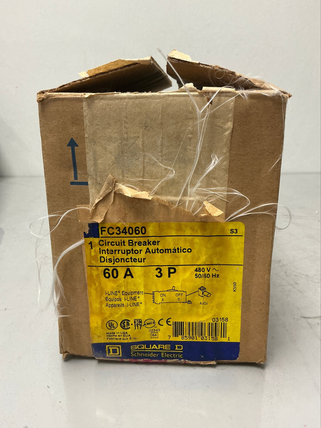 New Square D FC34060 3 Pole, 60 Amps, 480 Volts Circuit Breaker