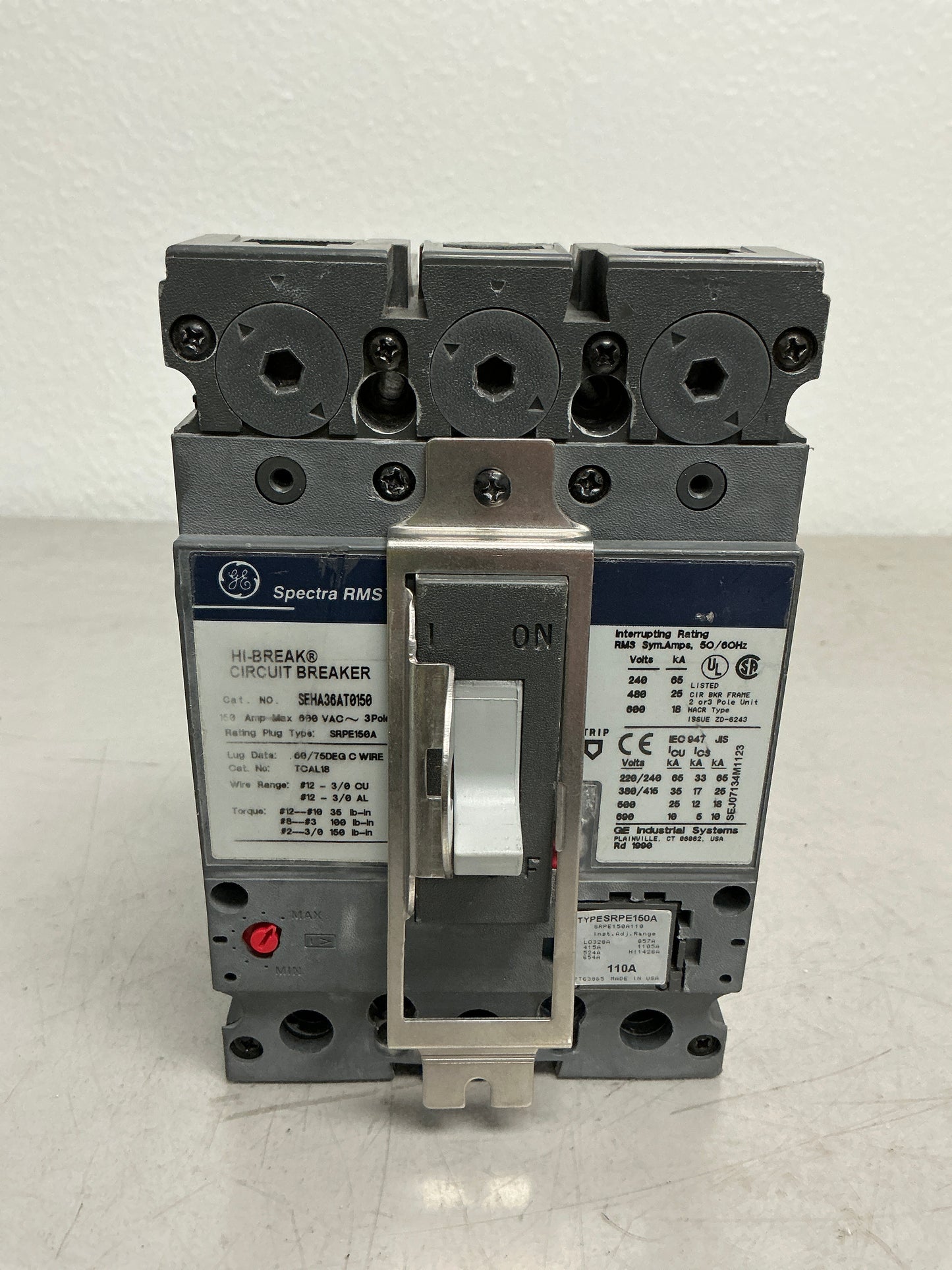 Used SEHA36AT0150 3 Pole, 150 Amps, 600 Volts