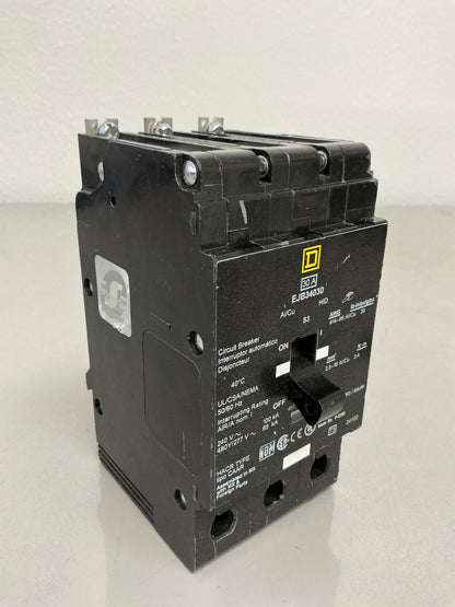 Used Square D EJB34030 3 Pole, 30 Amps, 480/277 Volts