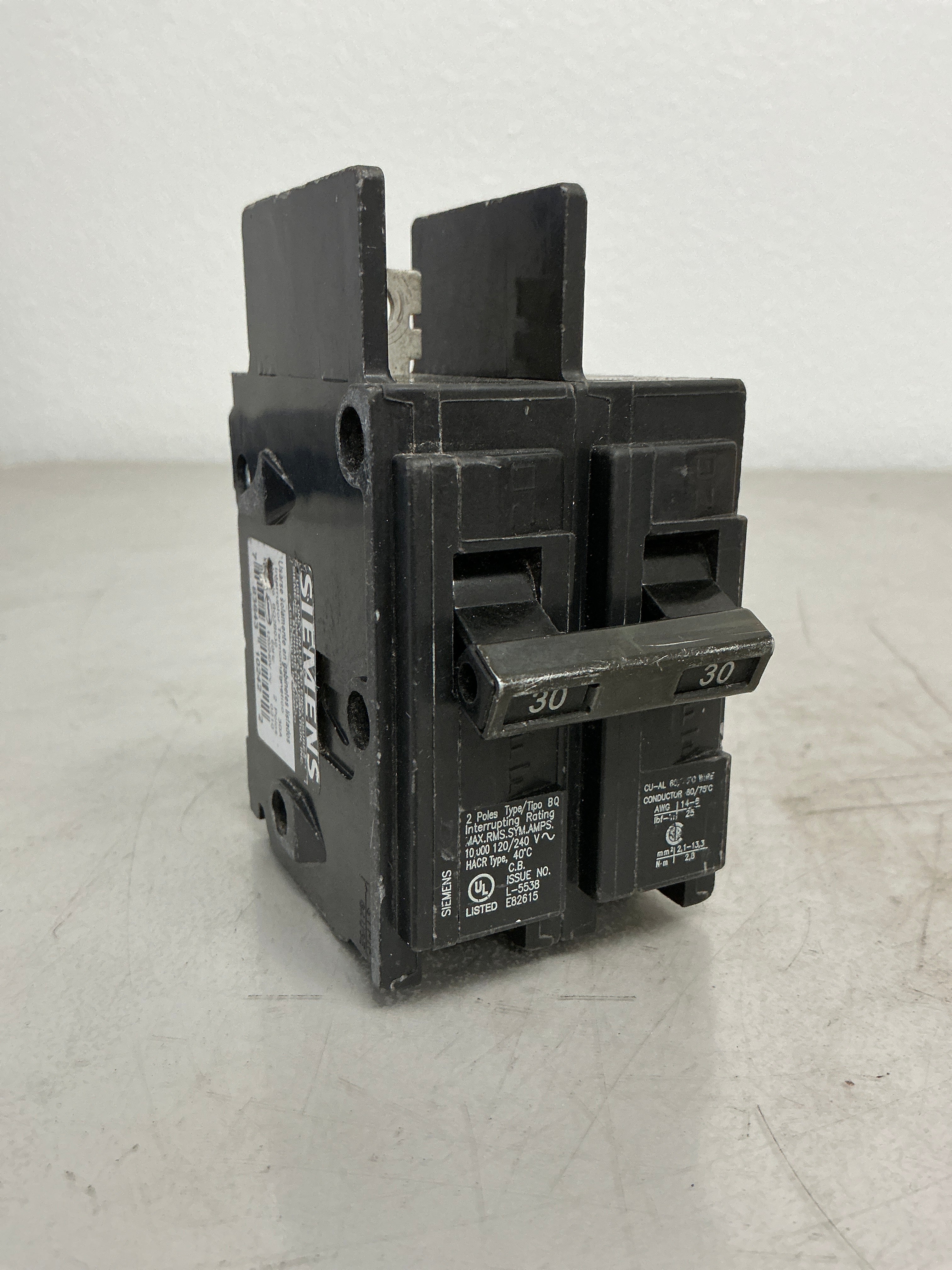 Used Siemens BQ2B030 2 Pole, 30 Amps, 240 Volts