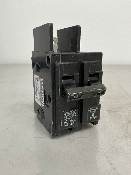 Used Siemens BQ2B030 2 Pole, 30 Amps, 240 Volts