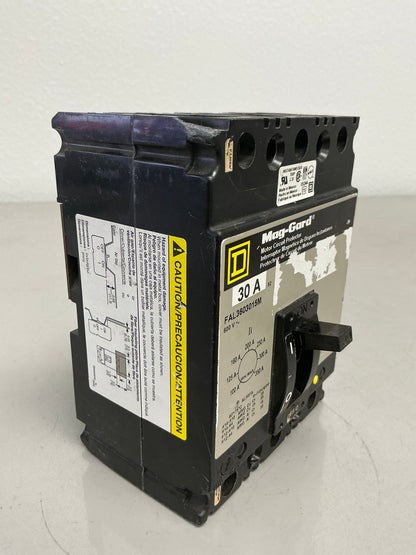 *CHIPPED* Used Square D FAL3603015M 3 Pole, 30 Amps, 600 Volt