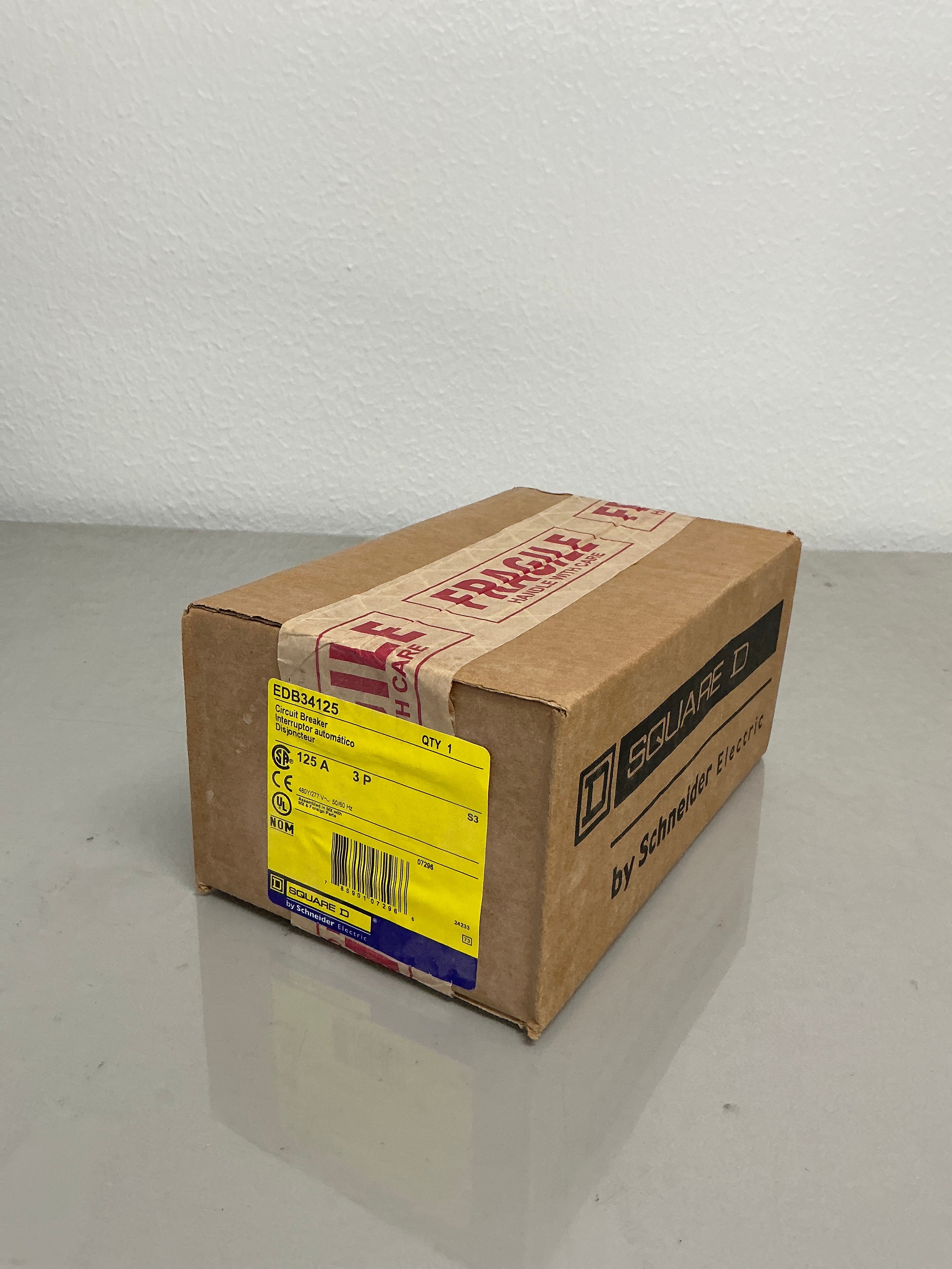 New Square D EDB34125 125 Amp, 3 Pole, 277/480 Volt