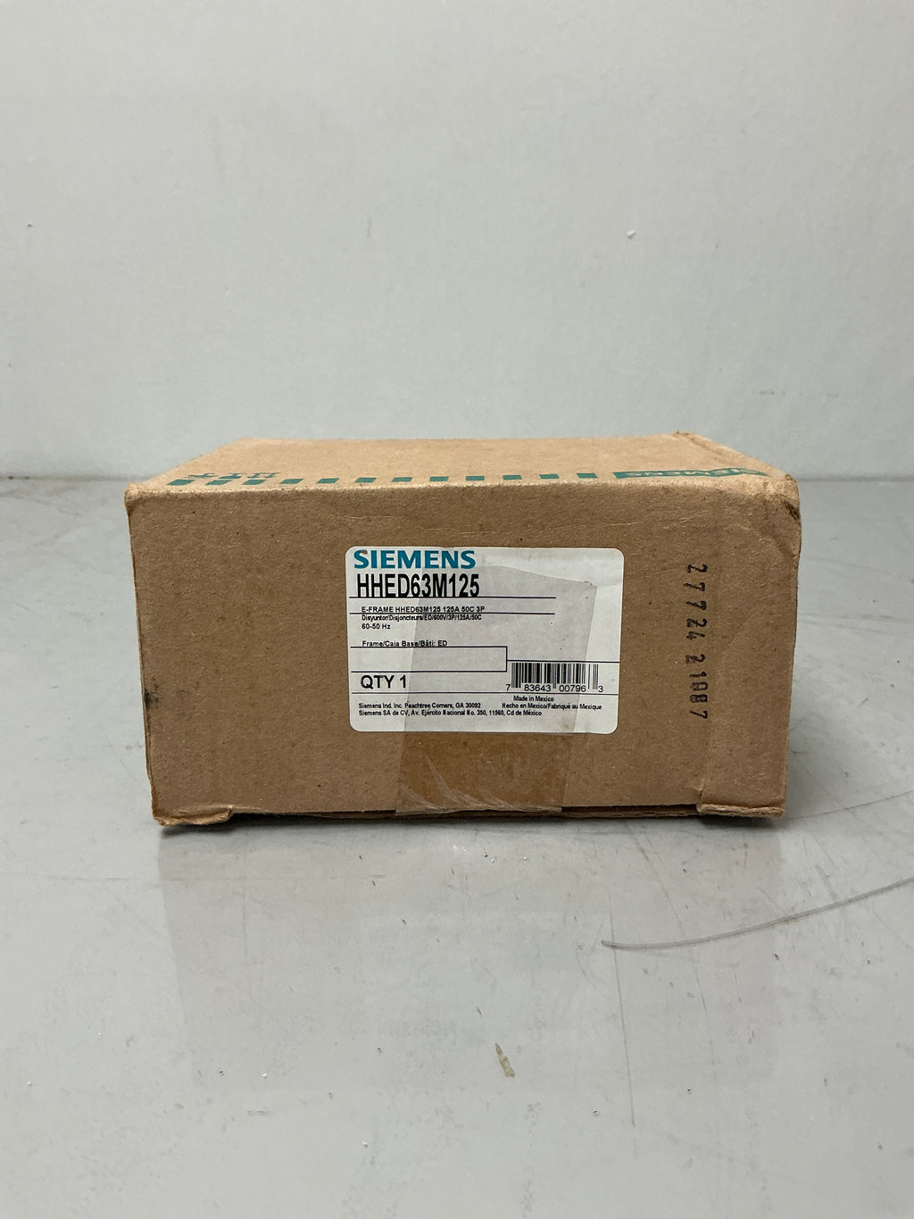 New Siemens HHED63M125 3 Pole, 125 Amps, 600 Volts Circuit Breaker