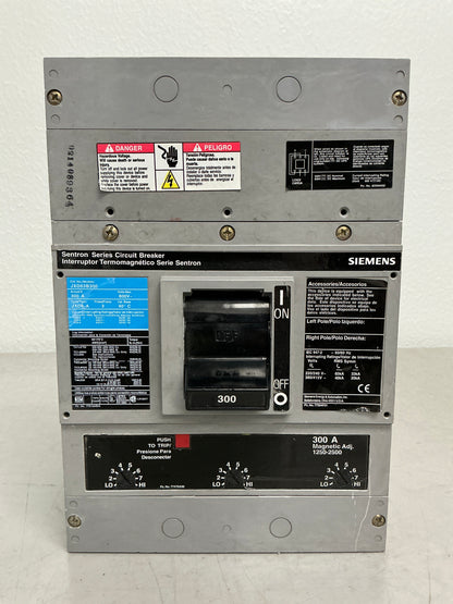 Used Siemens JXD63B300 3 Pole, 300 Amps, 600 Volts