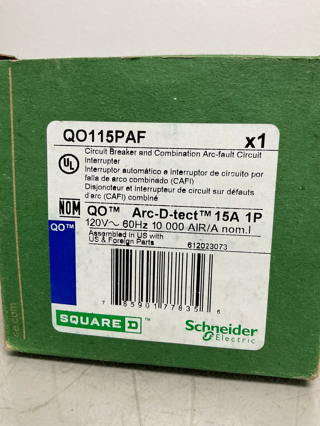 New Square D QO115PAF 1 Pole, 15 Amps, 120 Volts Circuit Breaker