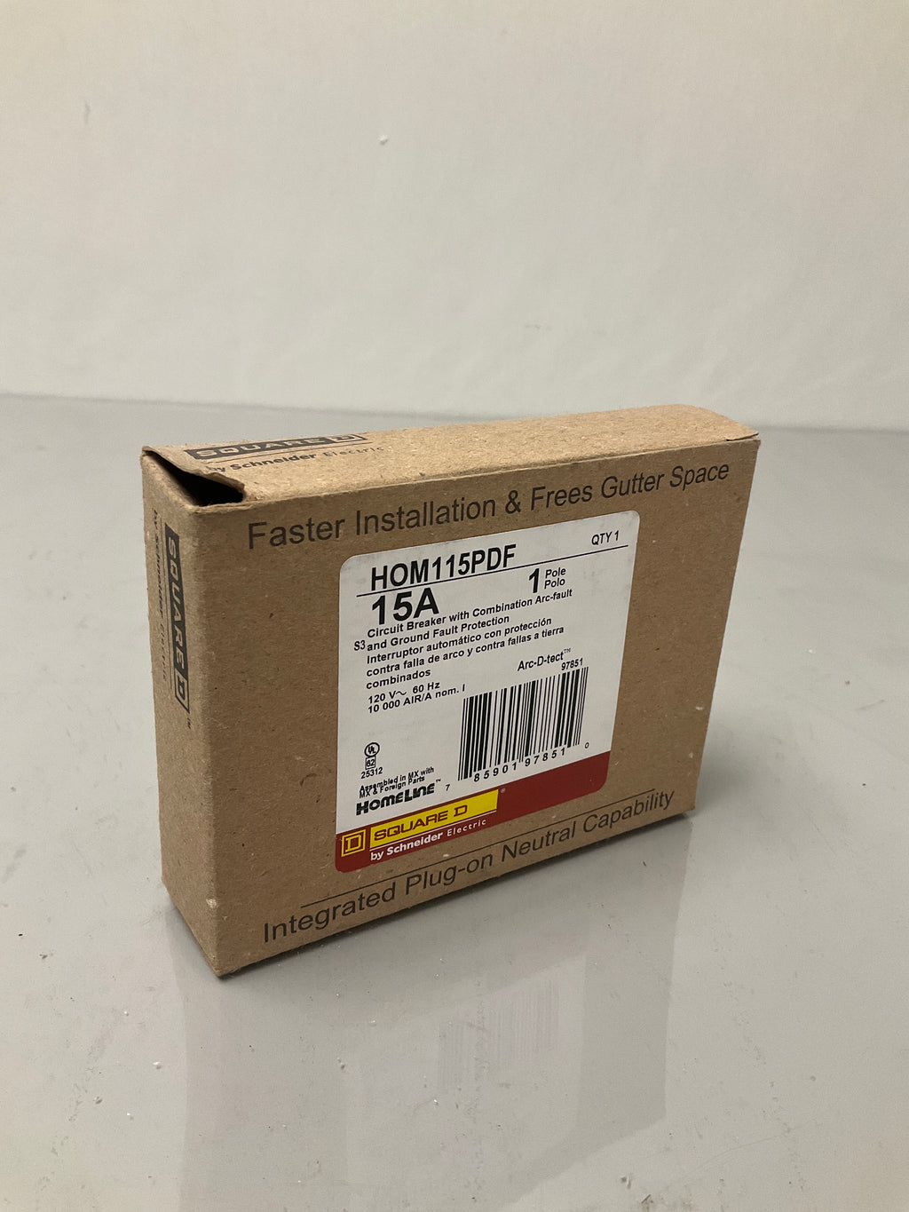 New Square D HOM115PDF 1 Pole, 15 Amps, 120 Volts Circuit Breaker