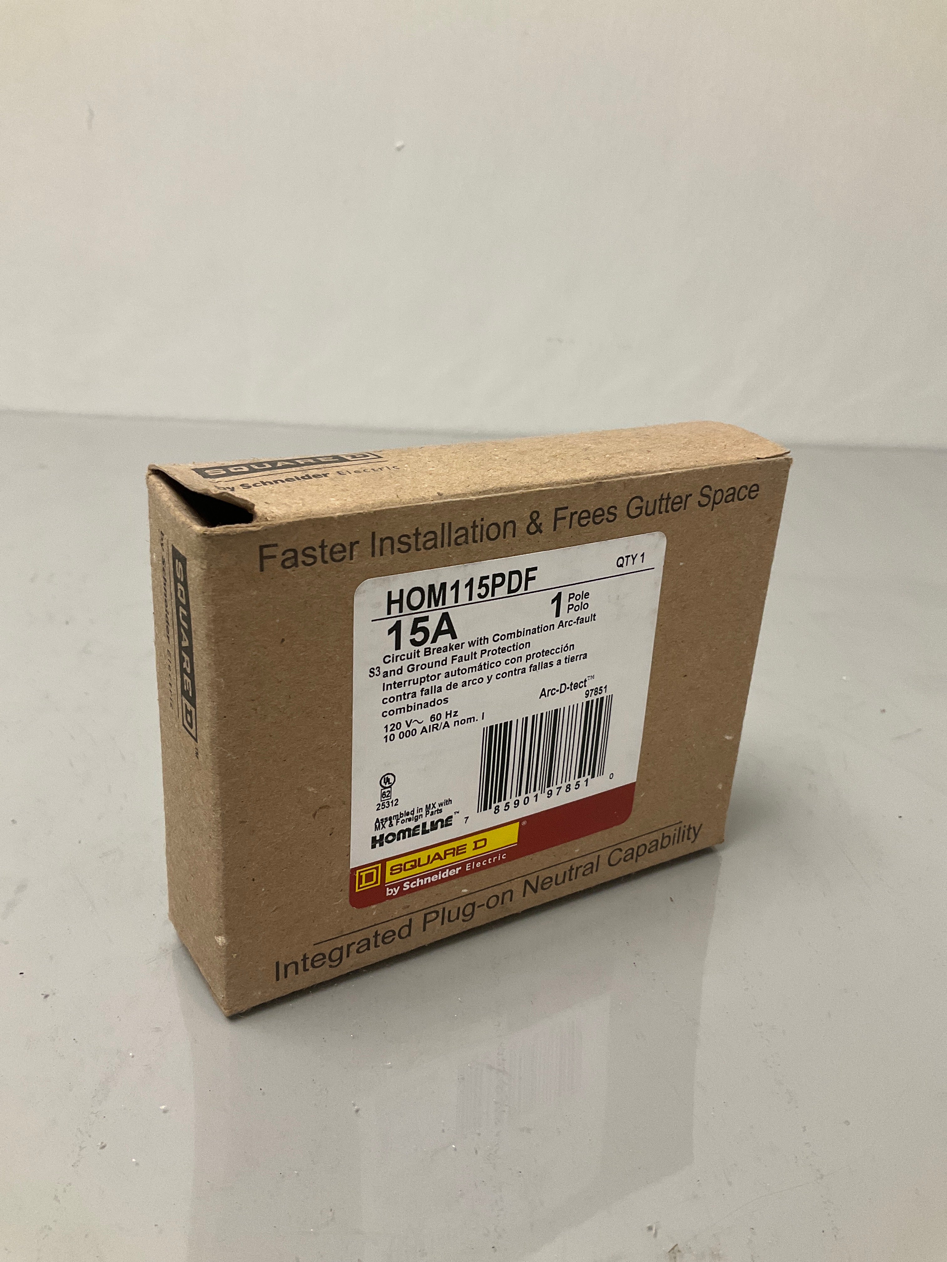 New Square D HOM115PDF 1 Pole, 15 Amps, 120 Volts Circuit Breaker
