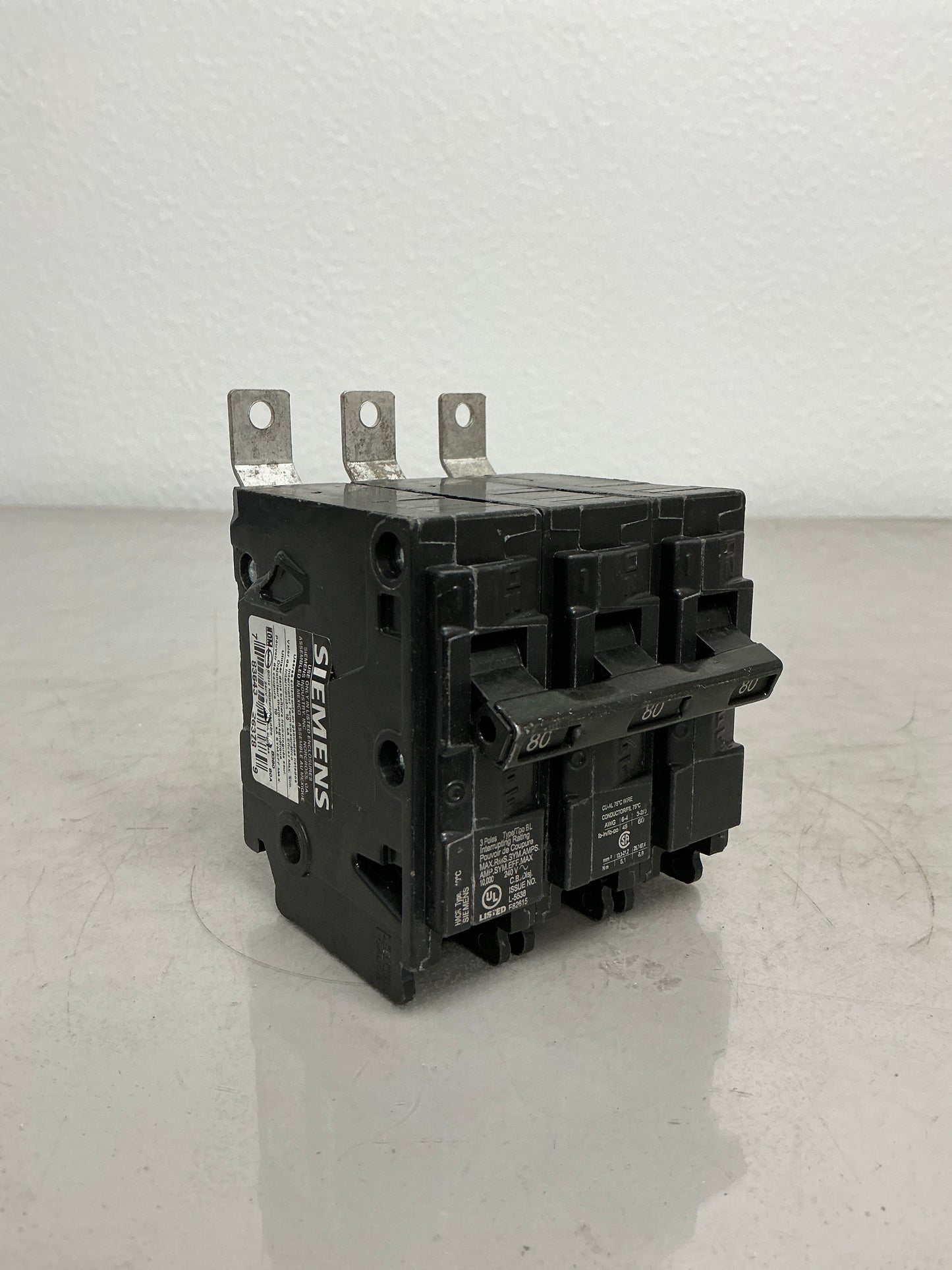 Used Siemens B380 3 Pole, 80 Amps, 240 Volts