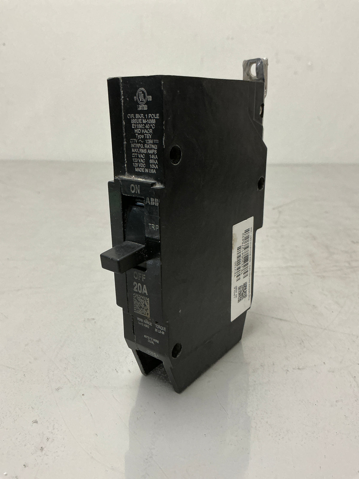 Used ABB TEY120 1 Pole, 20 Amps, 120 Volts Circuit Breaker