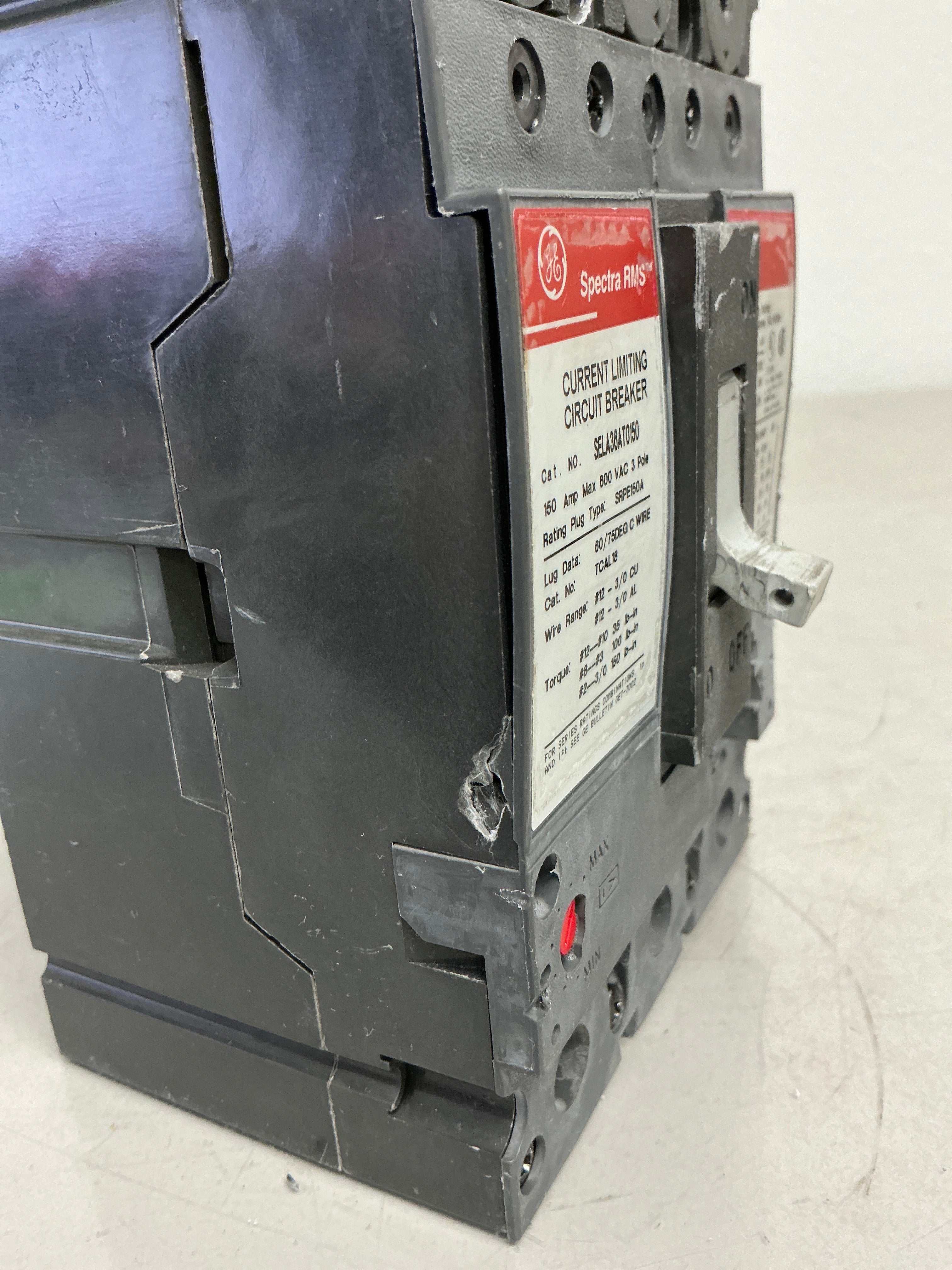 *CHIPPED* Used SELA36AT0150 3 Pole, 150 Amps, 600 Volts