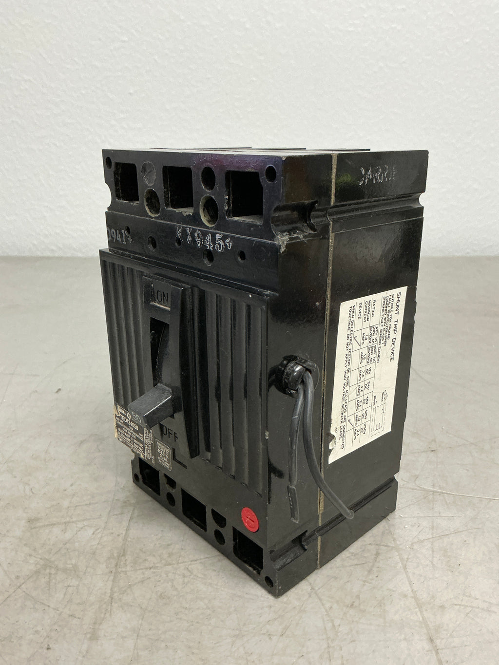 Used TED134050 3 Pole, 50 Amps, 480 Volts Circuit Breaker
