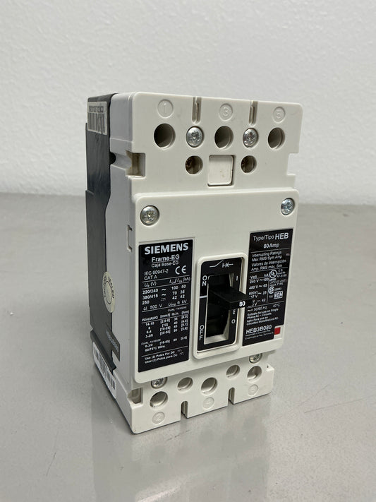 New Siemens HEB3B080B 80 Amps, 3 Pole, 480 Volts