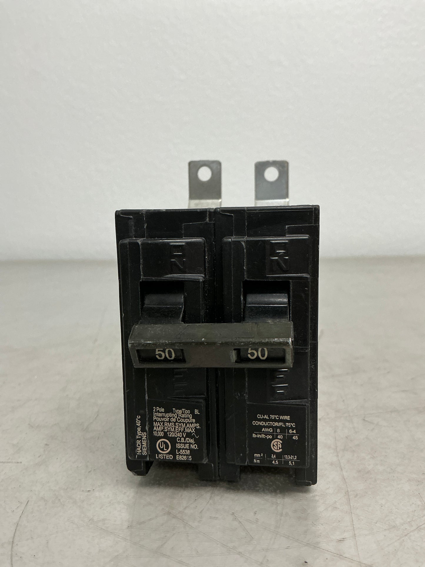 Used Siemens B250 2 Pole, 50 Amps, 240 Volts