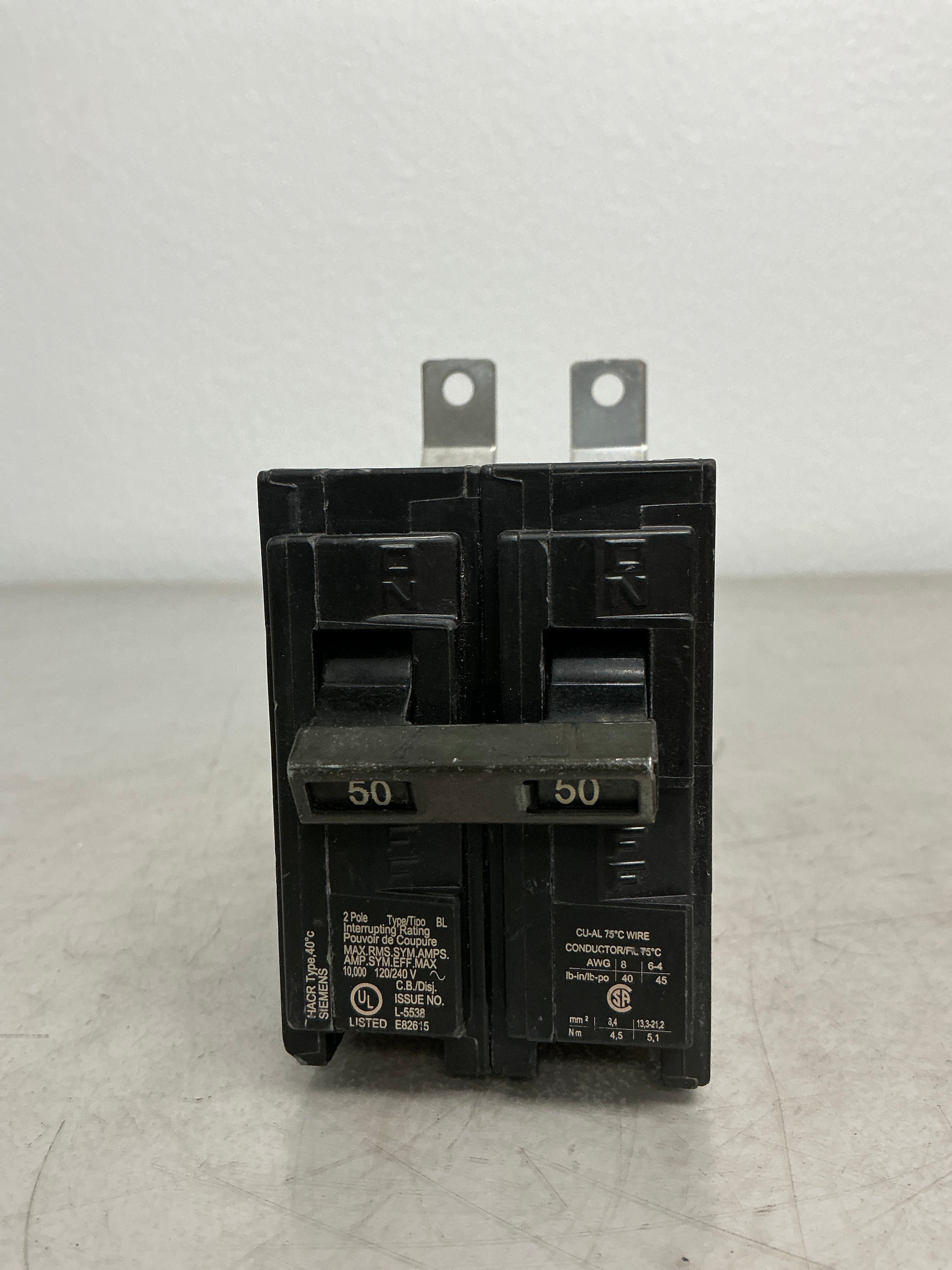 Used Siemens B250 2 Pole, 50 Amps, 240 Volts