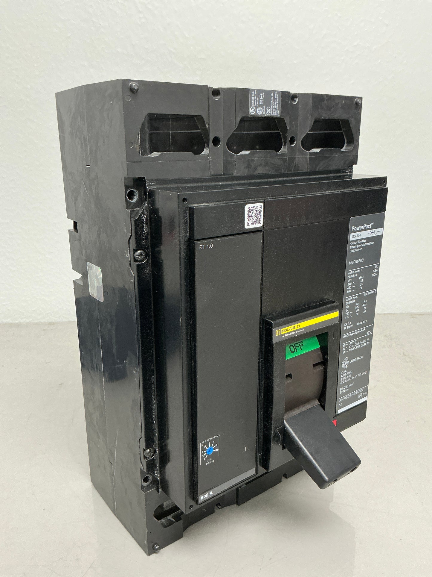 Used Square D MGP36800 3 Pole, 800 Amps, 480 Volts