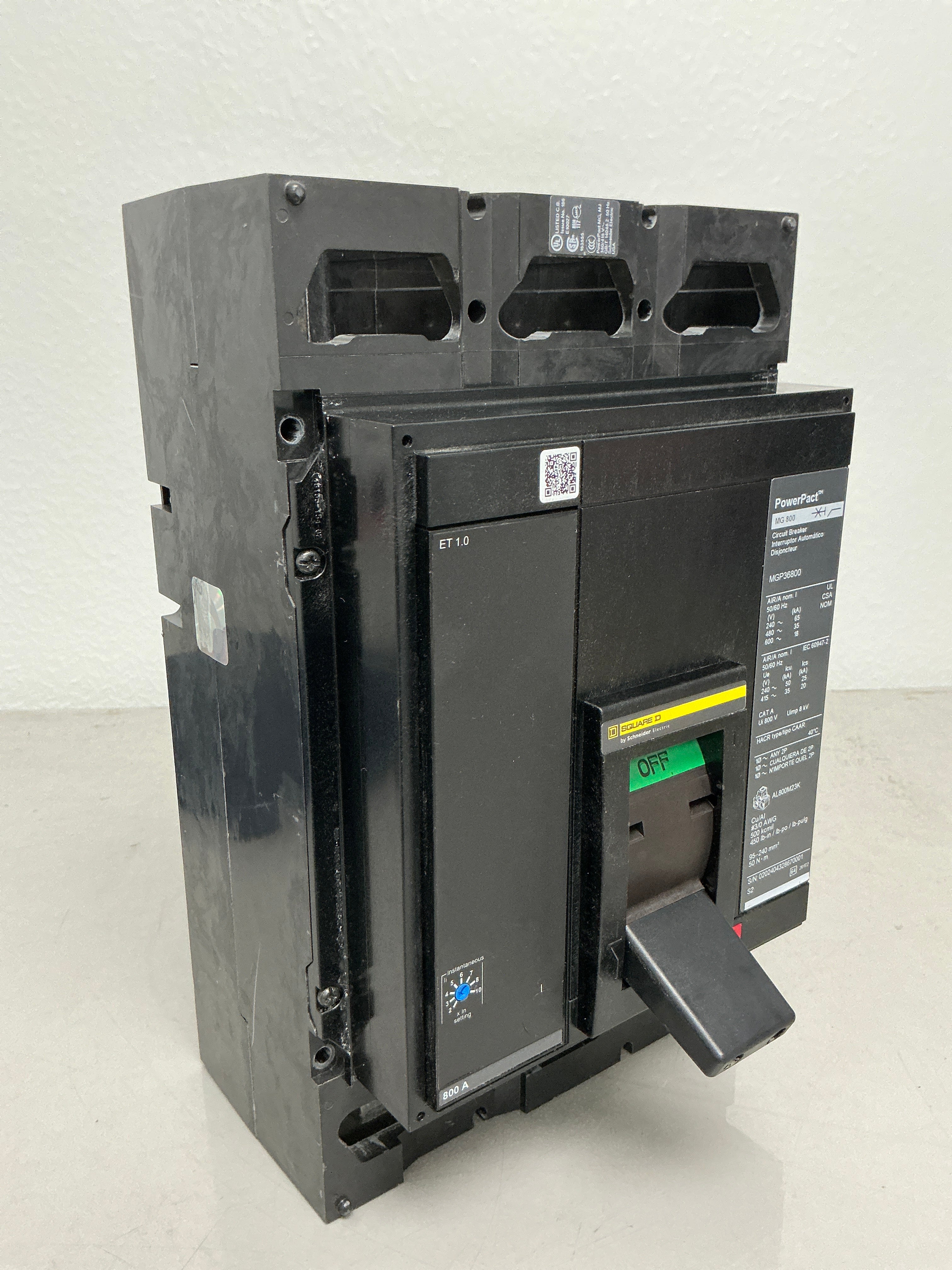 Used Square D MGP36800 3 Pole, 800 Amps, 480 Volts