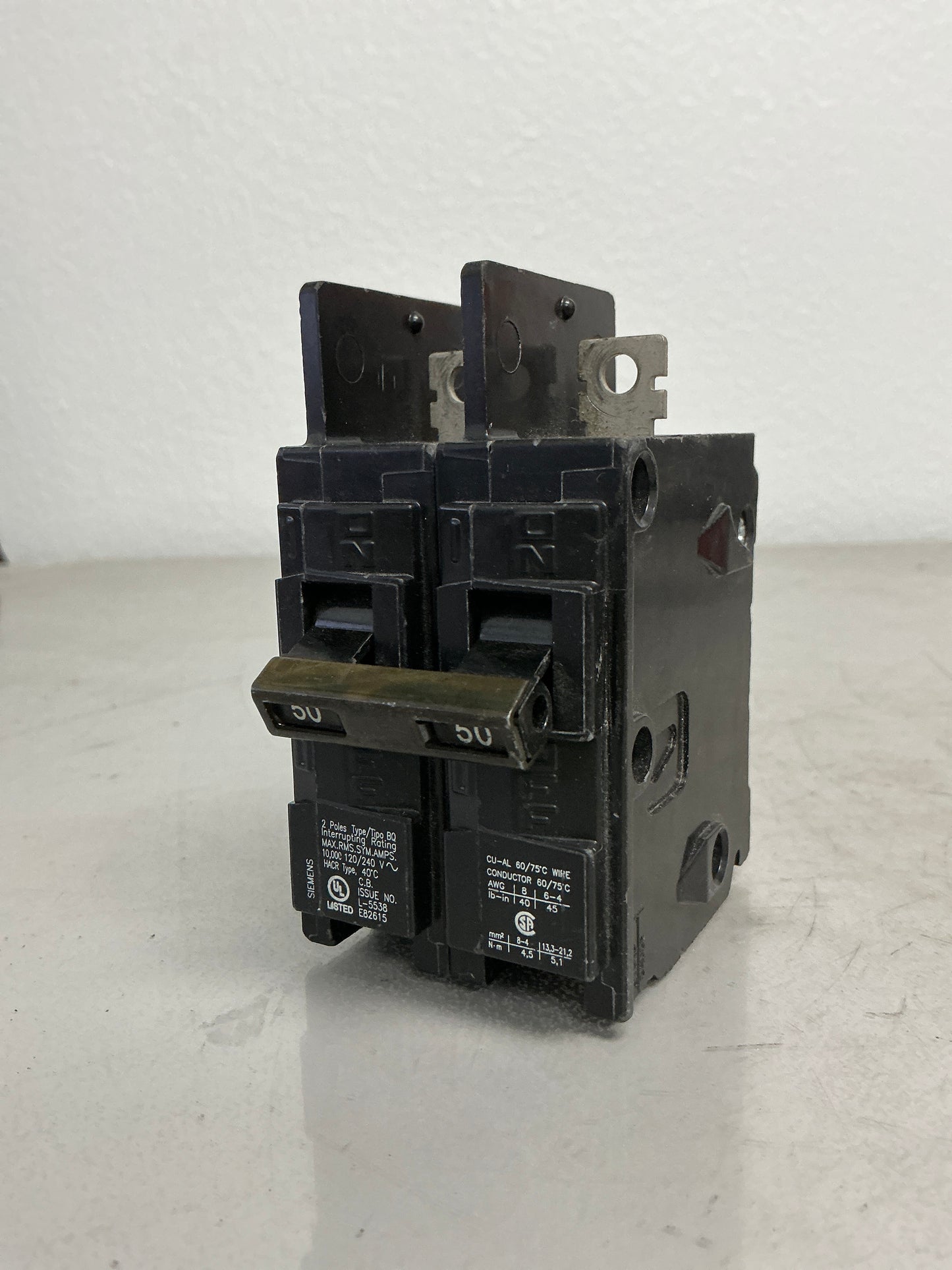 Used Siemens BQ2B050 2 Pole, 50 Amps, 240 Volts