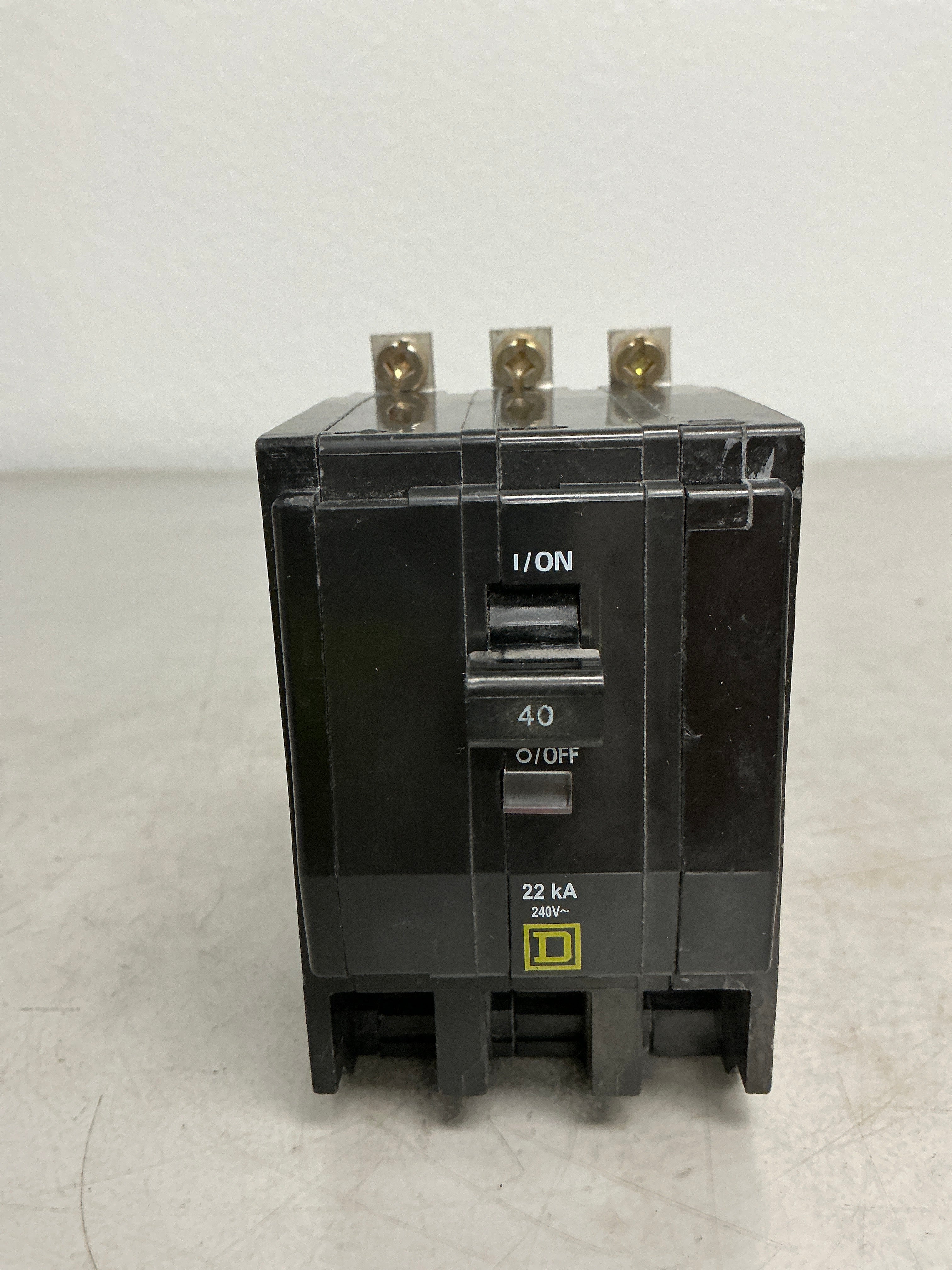 Used Square D QOB340VH 3 Pole, 40 Amps, 240 Volts