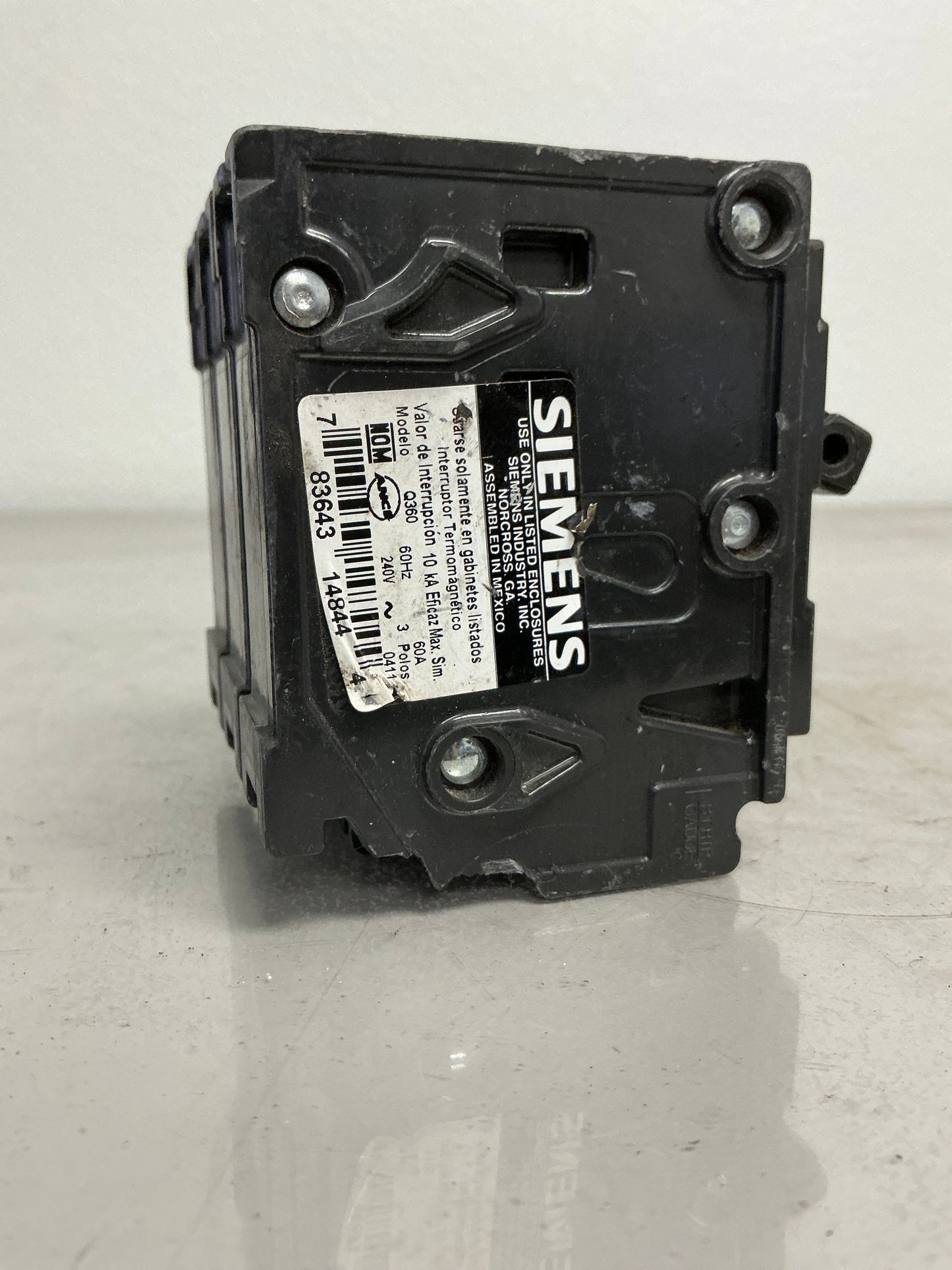 *CHIPPED* Used Q360 3 Pole, 60 Amps, 240 Volts