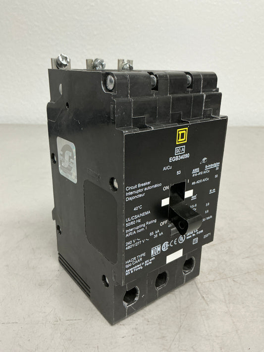Used Square D EGB34090 3 Pole, 90 Amps, 480 Volts